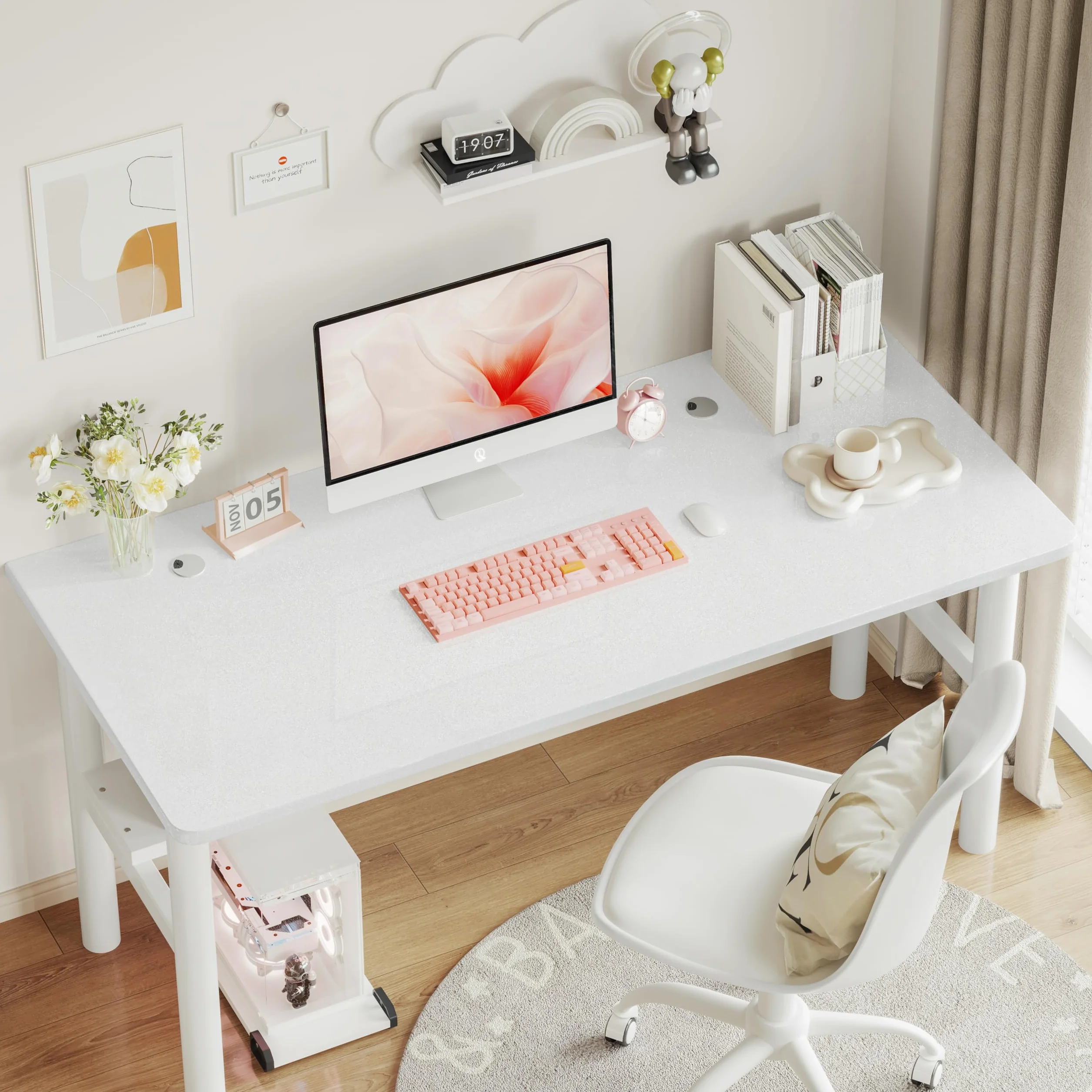 Hode Vinilo Adhesivo Muebles Blanco 40cmX3m Papel Adhesivo para Muebles Encimera Armario Cocina Efecto Alto Brillo Papel Pintado Autoadhesivo Impermeable Decorativo