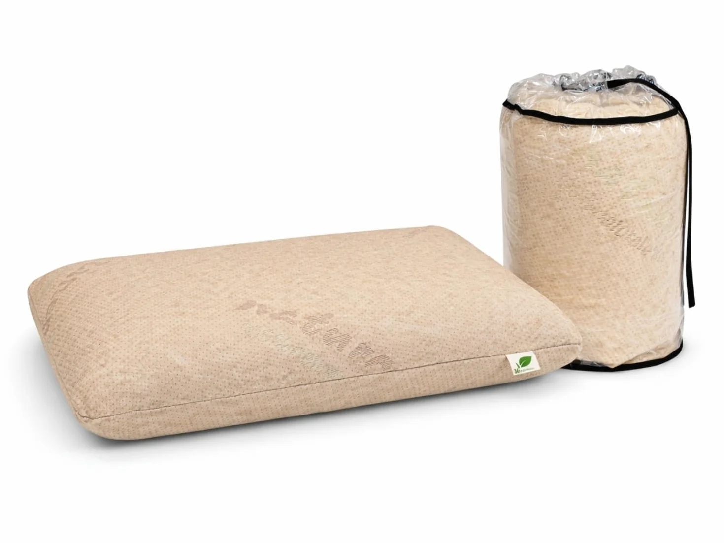 DREMADI Almohada de Latex 100% con Funda de Algodon y Lino 70X40, 12 CM, orgánica, Alivio de la presión Cervical, Desenfundable y Lavable. Ergonómica