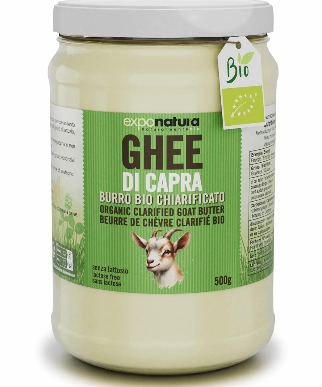 Exponatura Ghee de cabra orgánica Mantequilla clarificada 500 g