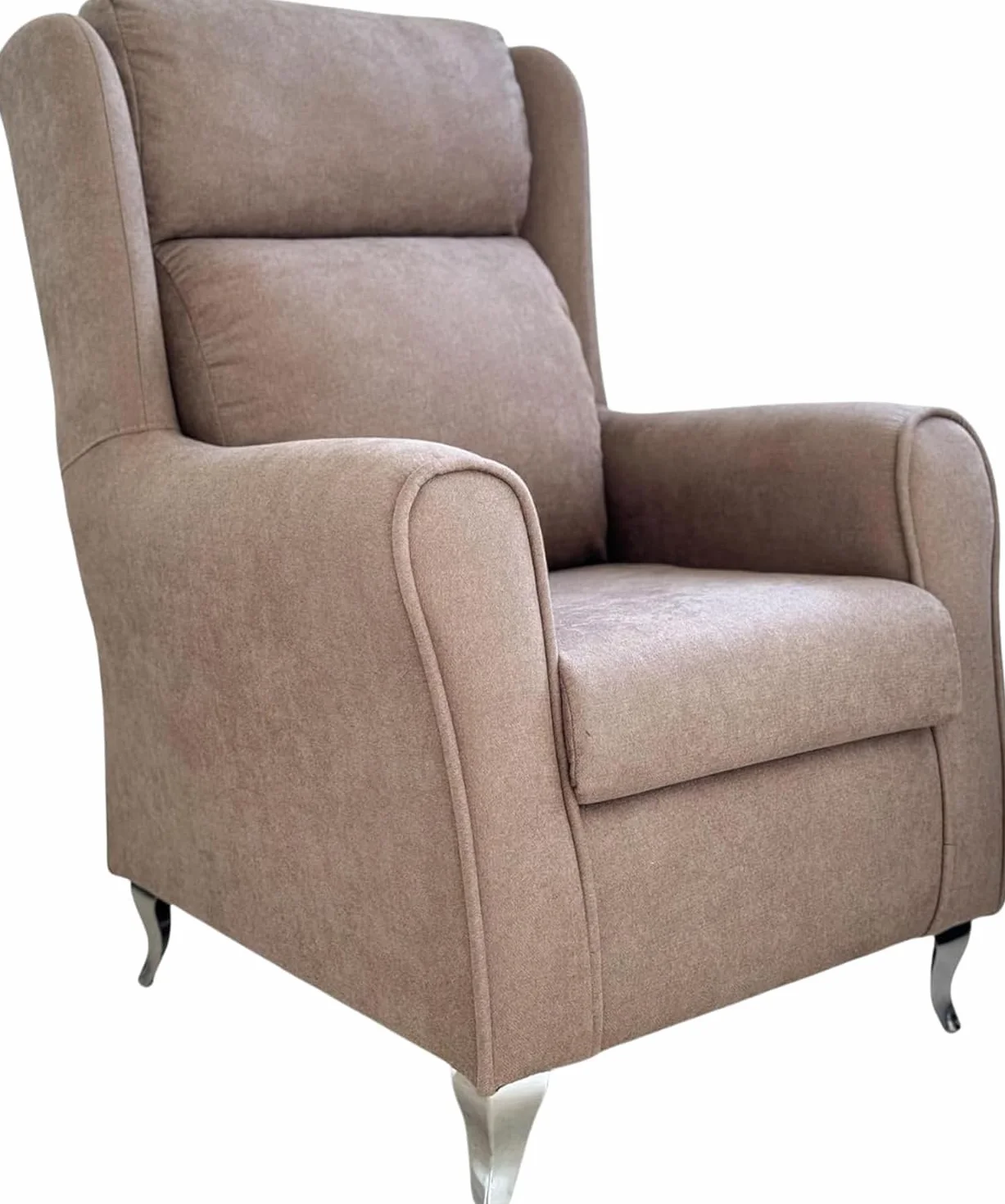 HOME&SOFAS SI | Sillón Lectura Cómodo para Salón o Sala de Estar | Con Respaldo Desenfundable | Butacas de Salón para Sala de Estar | Sillón de Descanso | Butaca con Respaldo y Patas Metálicas