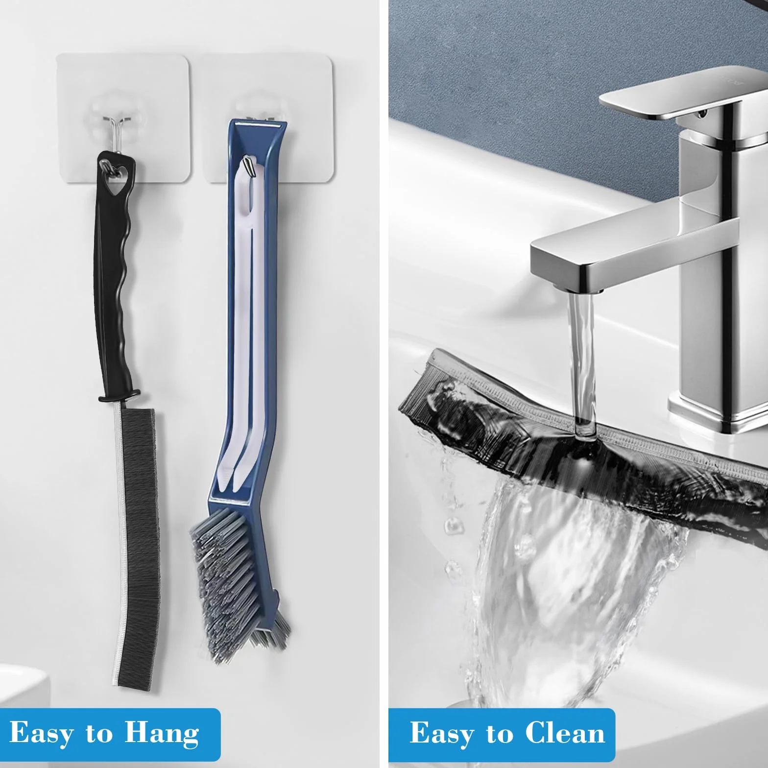 4 Cepillos Multifuncionales de Limpieza, Cerdas Duras para Huecos y Tuberías, Ideal para Baño, Cocina y Ventanas