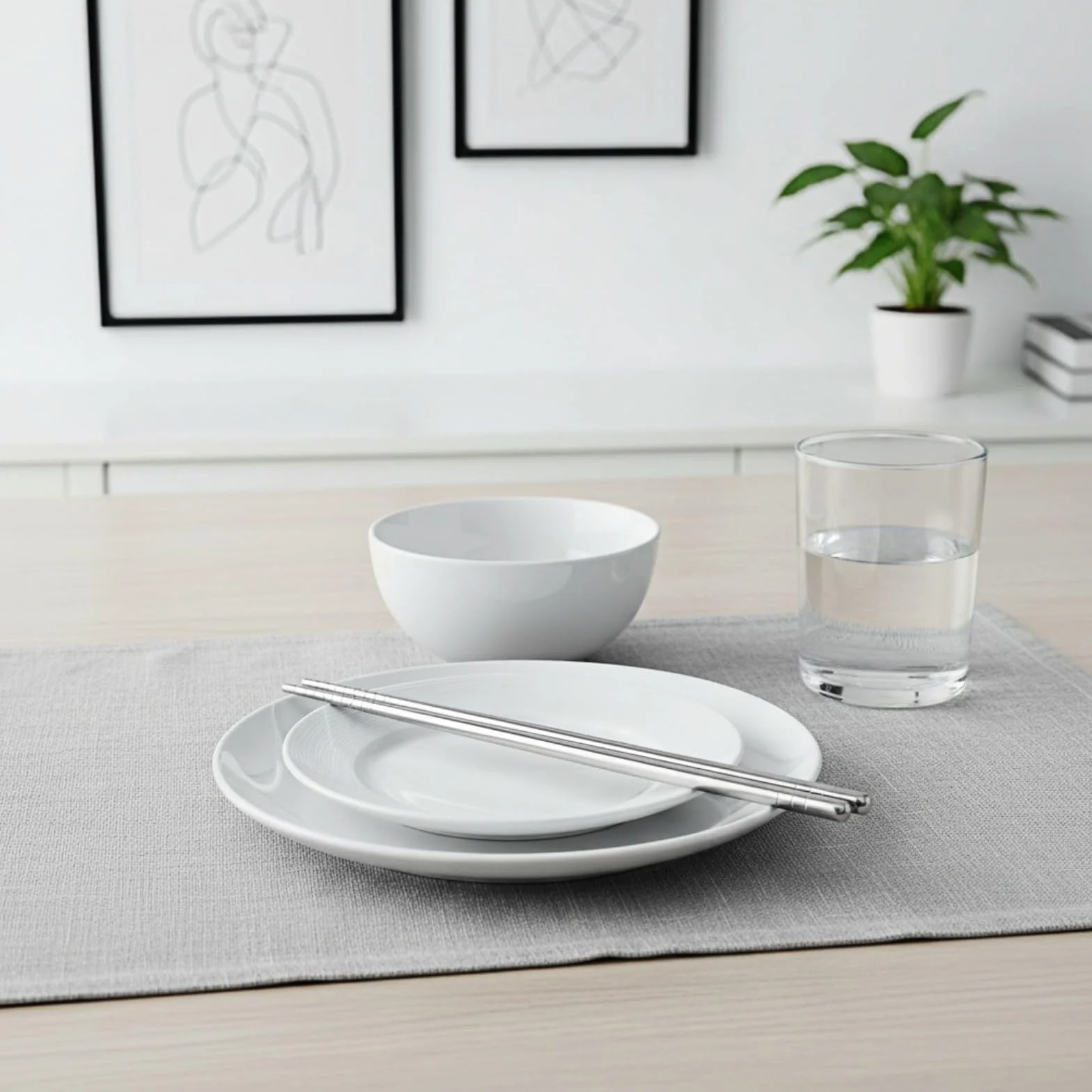 Palillos de acero inoxidable 23 cm aptos para lavavajillas para sushi cocina china japonesa coreana