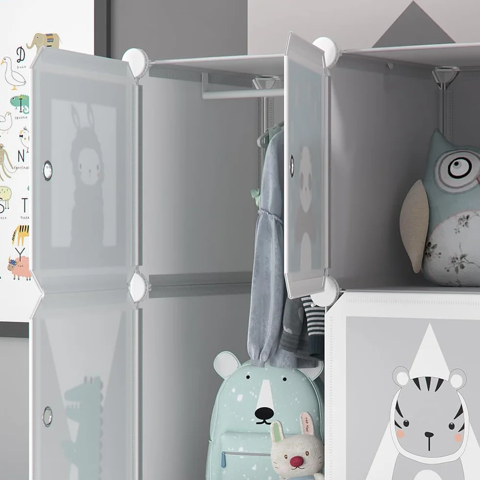 Vicco Estantería para niños Andy Gris 74.5 x 110 cm 6 Compartimentos Panda