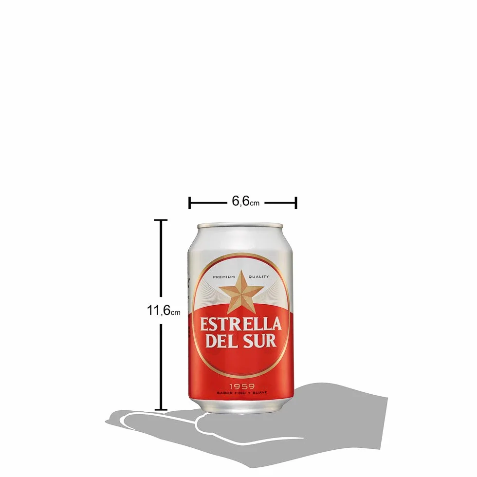 Estrella del Sur Cerveza Lager, Pack 24 Latas 33cl, Tradicional de Sevilla
