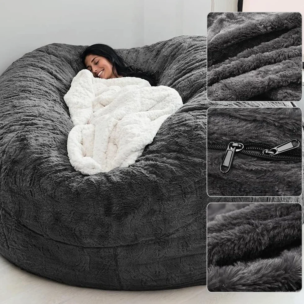 Leepesx Página de inicio Esponja Cama Puf Funda Protectora Dormitorio Balcón Sofá Grande Redonda Suave Sin Rellenos