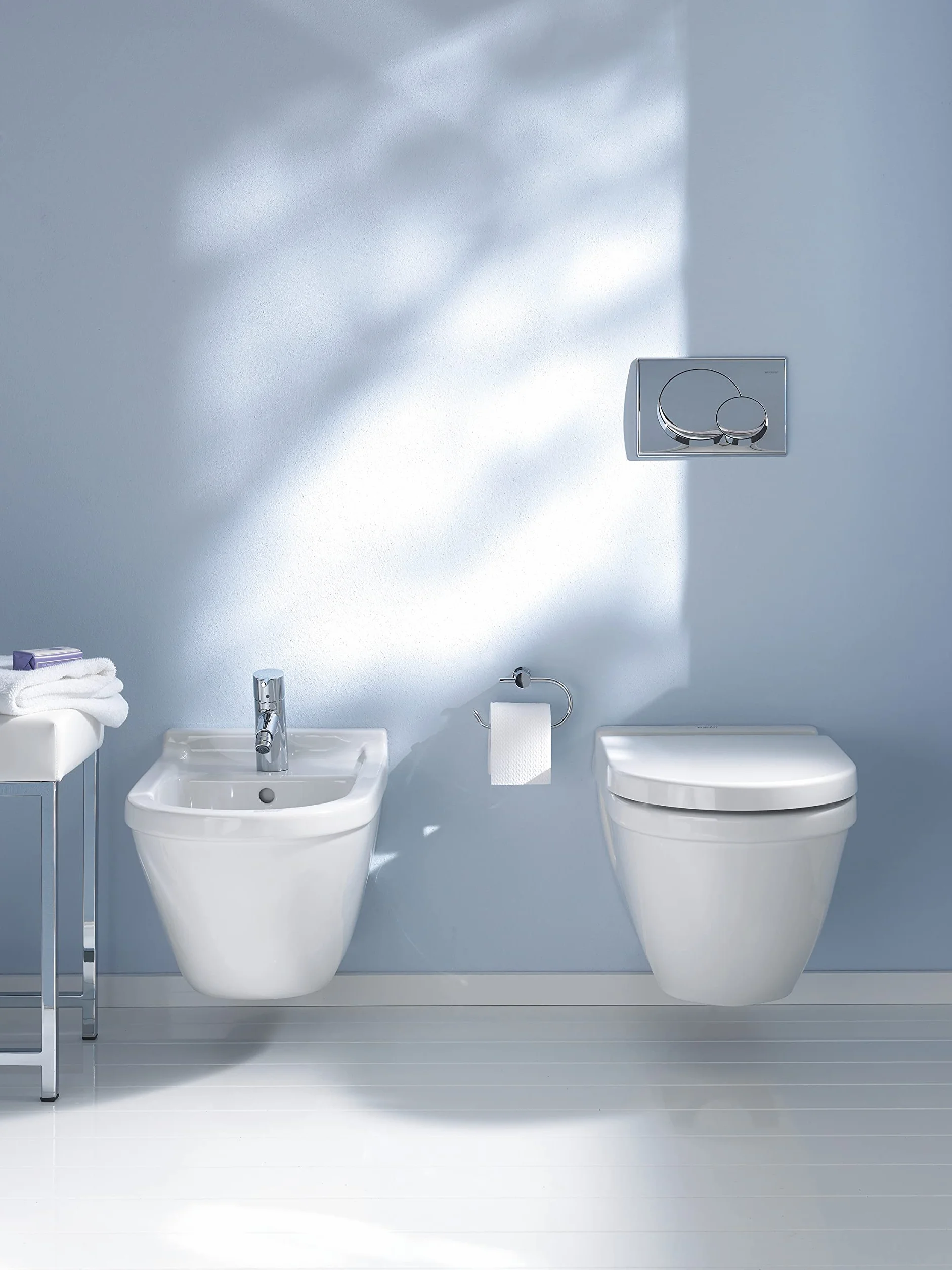 Duravit Starck 3 tapa WC, tapa de wc con mecanismo de cierre suave y lento, asiento de inodoro de urea duroplast, tapadera wc con bisagras de acero inoxidable, tapa de inodoro blanco