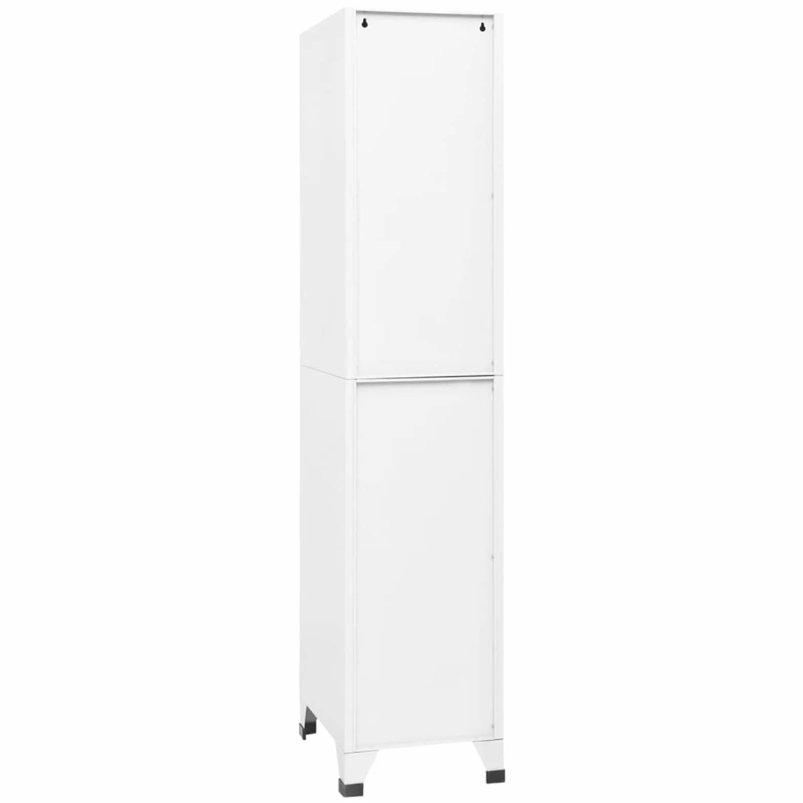 Armario CasilleroTaquillas vestuarios Armario Taquilla Armario Metalico de Acero Armario Oficina con 3 Casilleros y Puertas con Cerradura Blanco 38 x 45 x 180 cm