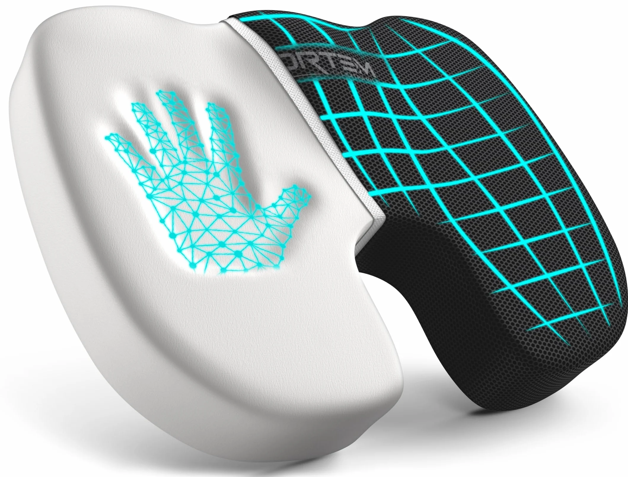 FORTEM Cojín Silla Oficina Forma U Espuma Viscoelástica Ergonómico Asiento Coche Gaming Viaje Funda Lavable