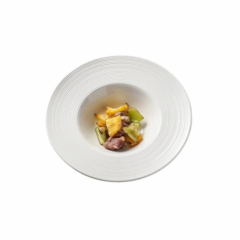 Platos para la cena, Plato de espagueti de cerámica, platillo volador, sombrero de paja, cuenco, plato de espagueti, plato de sopa occidental, vajilla for restaurante occidental Juego de vajilla(9inch