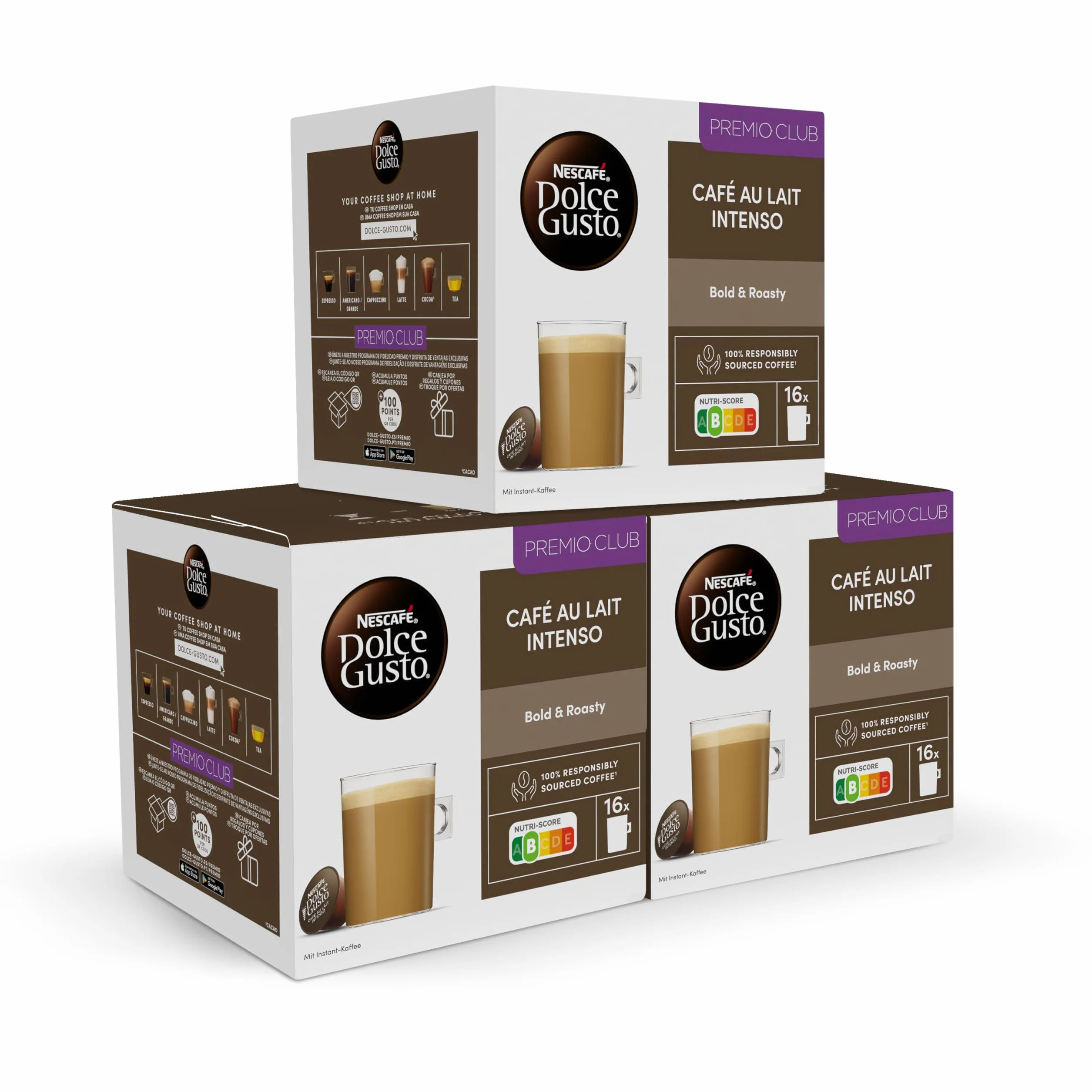 NESCAFÉ Dolce Gusto Café con Leche intenso Cápsulas de Café 48 Cápsulas Intensidad 9 Originales