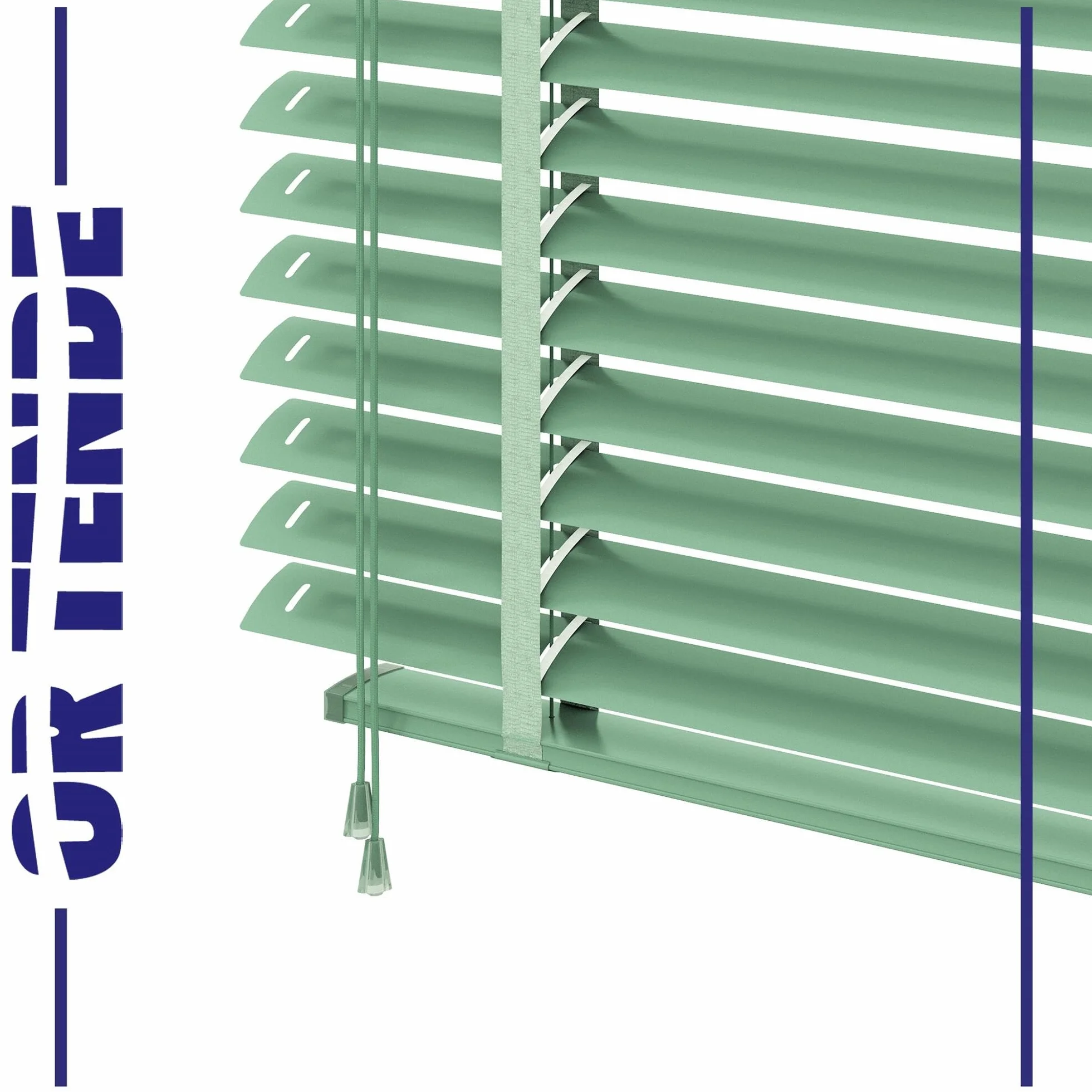 OR TENDE - Persiana veneciana de 50 mm, 140 x 140 cm, personalizada, con cinta de plástico para exterior, fácil montaje, fabricada en Italia