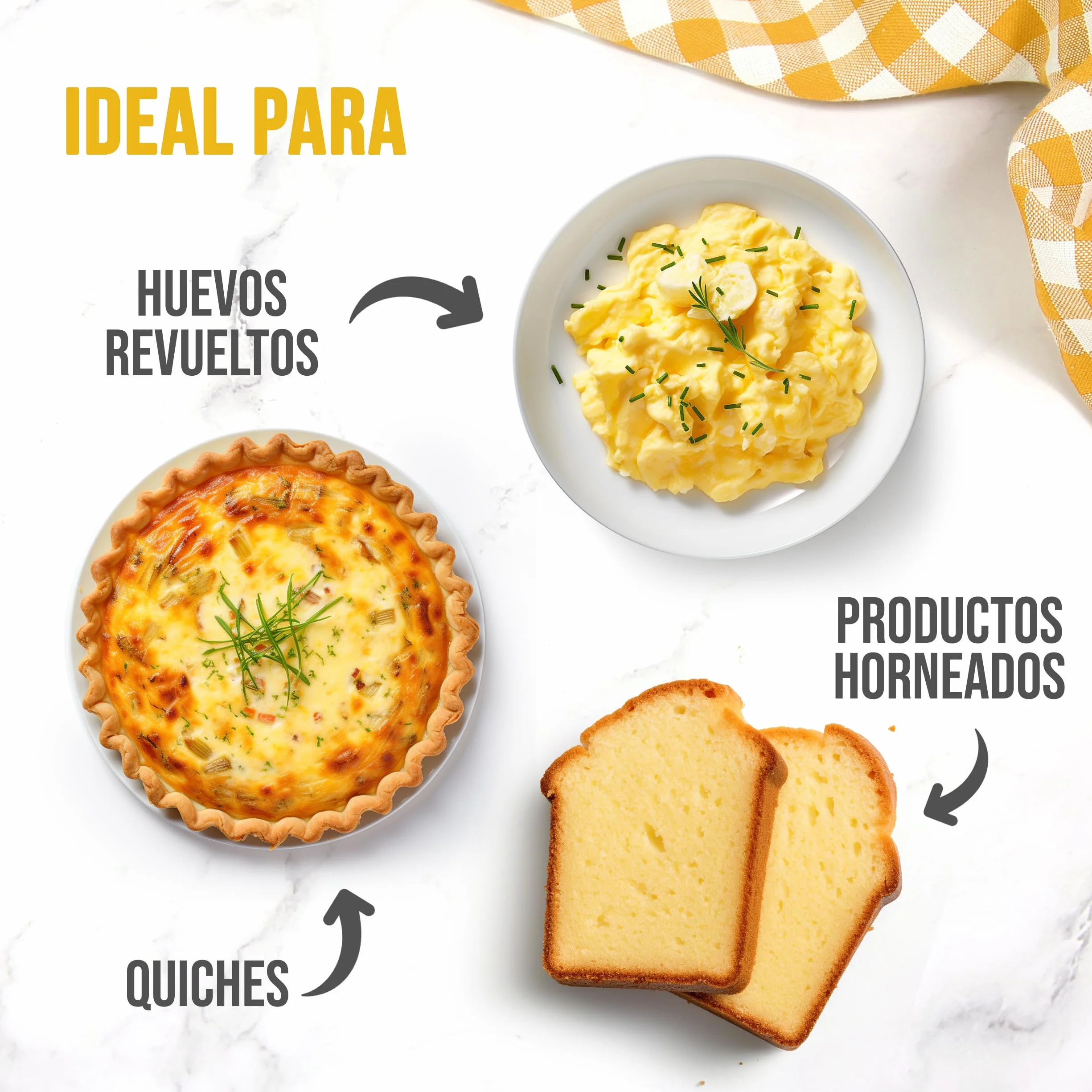 Huevo entero en polvo 500 g EASY YUMMY para cocinar, huevos revueltos, tortillas y repostería