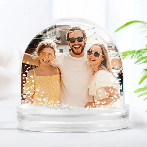 Bola de Nieve Personalizada con Foto Transparente Regalo Navideño Decoración
