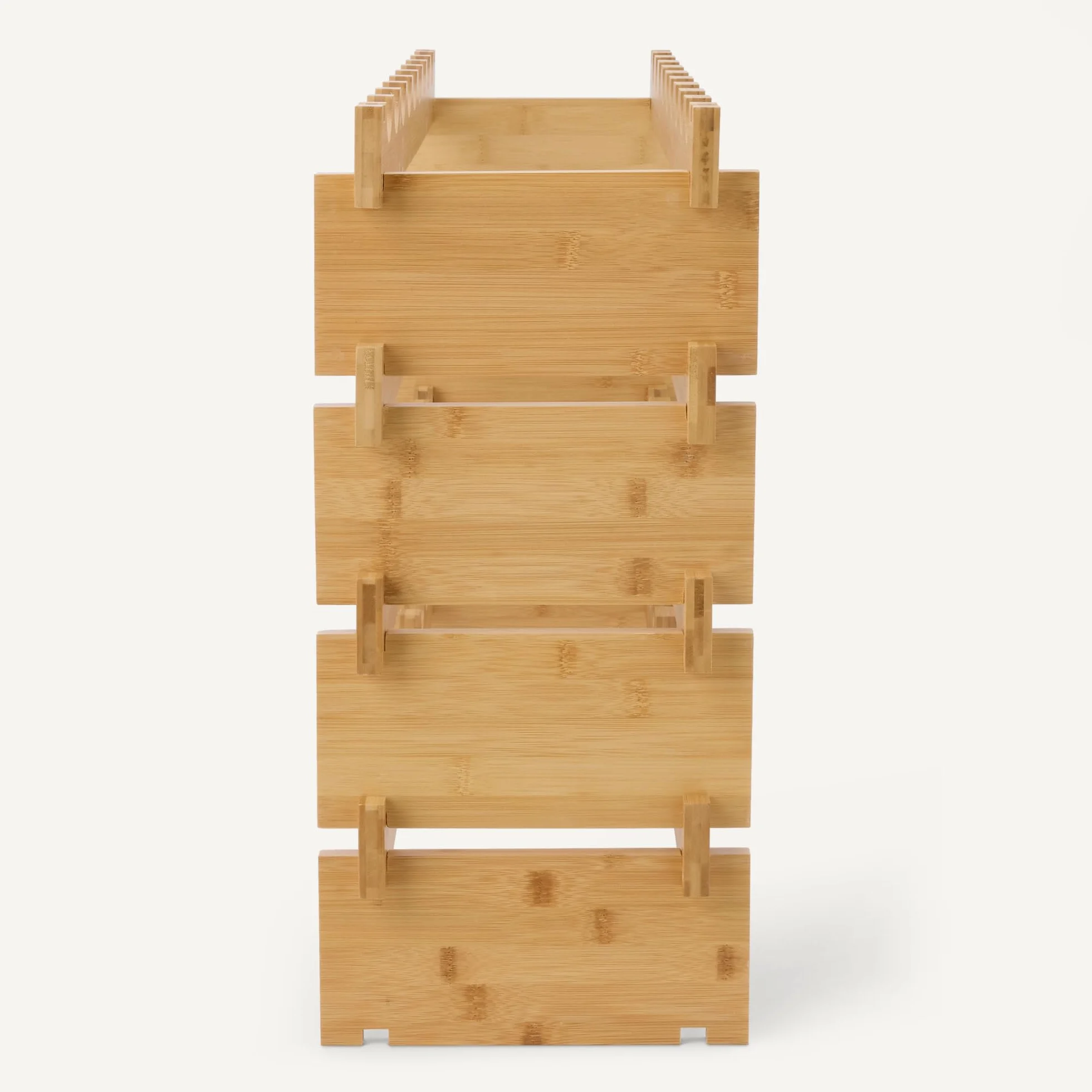 Amazon Basics - Botellero apilable de bambú, Capacidad para 36 Botellas, Natural