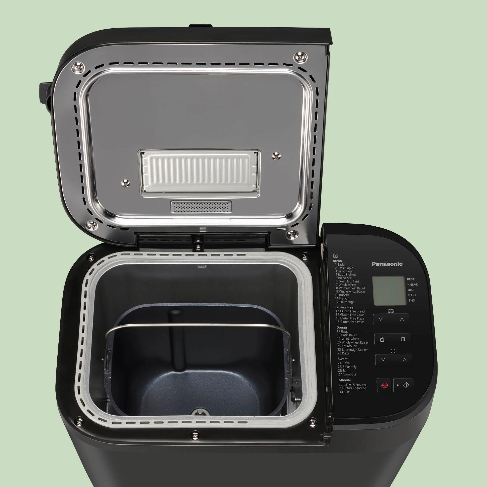 Panasonic SD-R2530 Panificadora Automática con Dispensador, 850 W, Sensor de Temperatura, Temporizador Digital 13H, 30 Programas, Negro