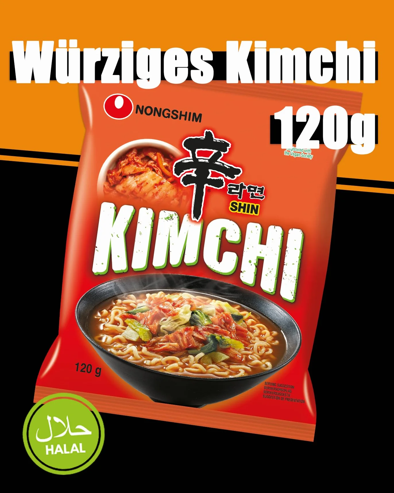 NONGSHIM Sopa De Fideos Instantánea Kimchi, Paquete De 20 (20 X 120 GR)