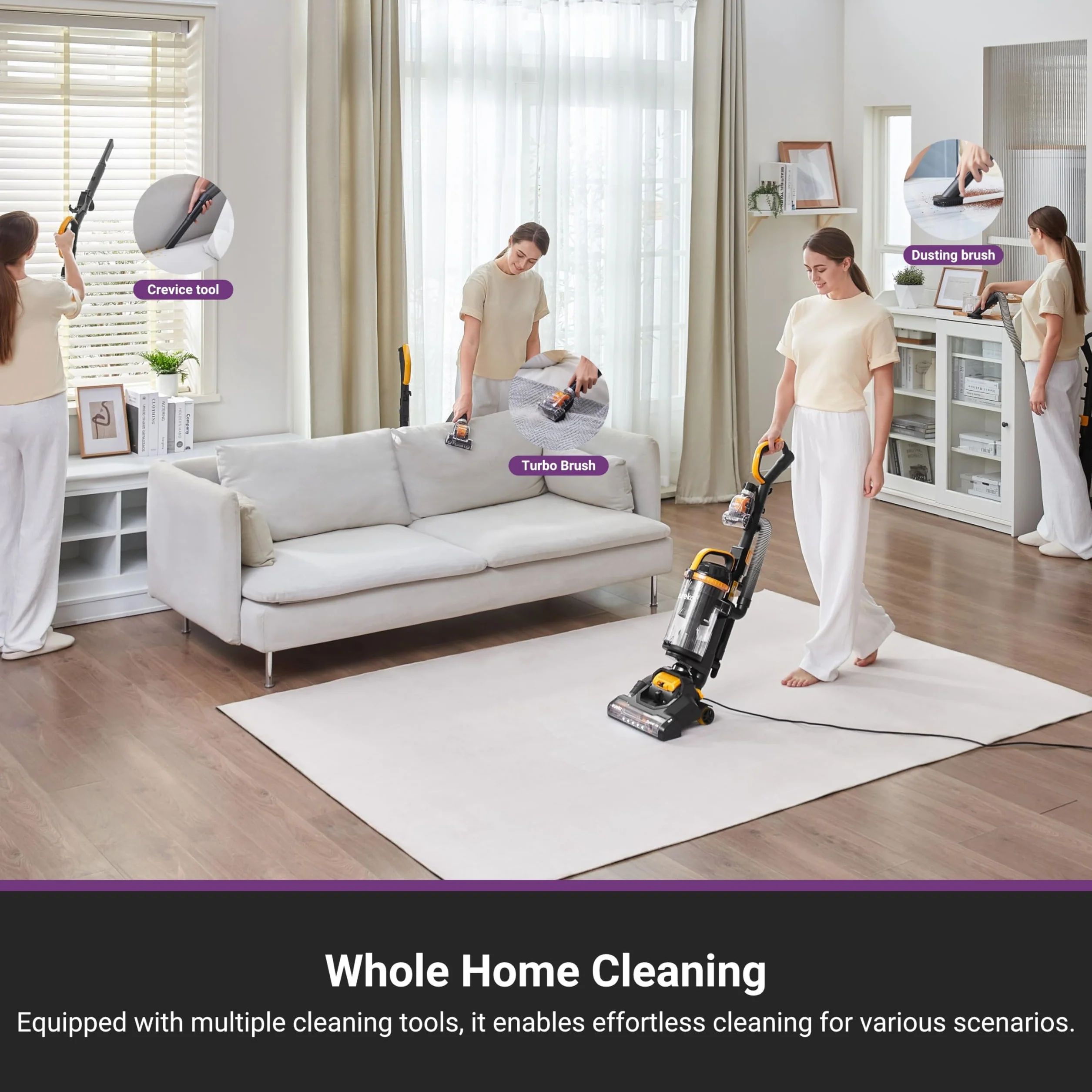 Eureka MaxSwivel Pro Dirección Giratoria para Alfombra y Suelo Duro Amarillo