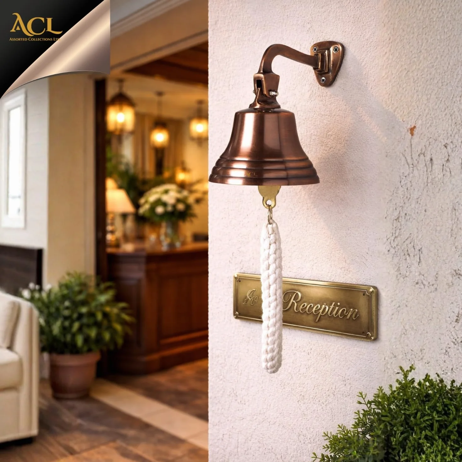 Bronce Campana de Bar Montada en la Pared 5 Pulgadas Decoraciones Náuticas para Pub