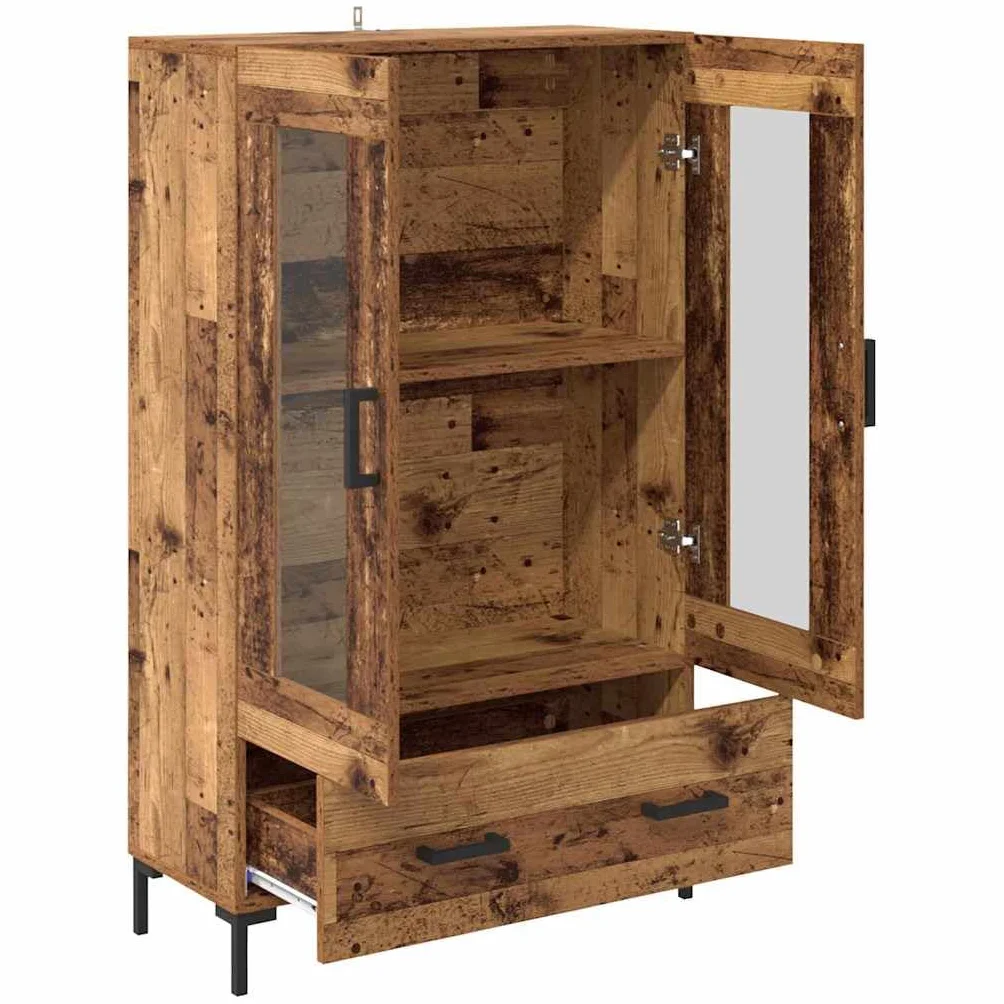 vidaXL Alacena Madera Vieja 69,5 x 31 x 115 cm Madera contrachapada, Armario Moderno para Sala, diseño Rectangular, Mueble Resistente con Amplio Espacio, ¡Funcional y con Estilo