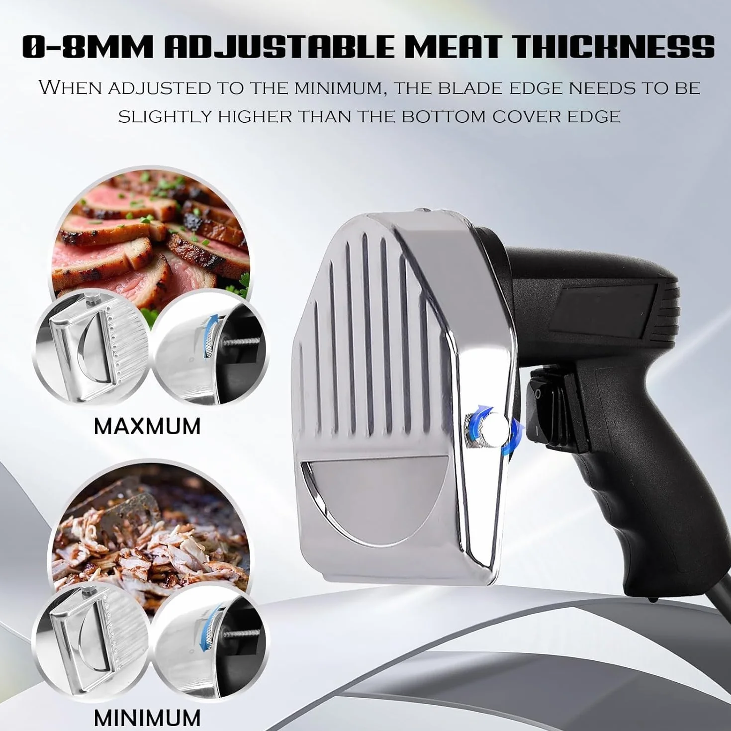 Qcwwy Cuchillo Eléctrico de Kebab y Shawarma Doner, para Giroscopios y Carne en Rodajas, Ideal para Tiendas y Restaurantes