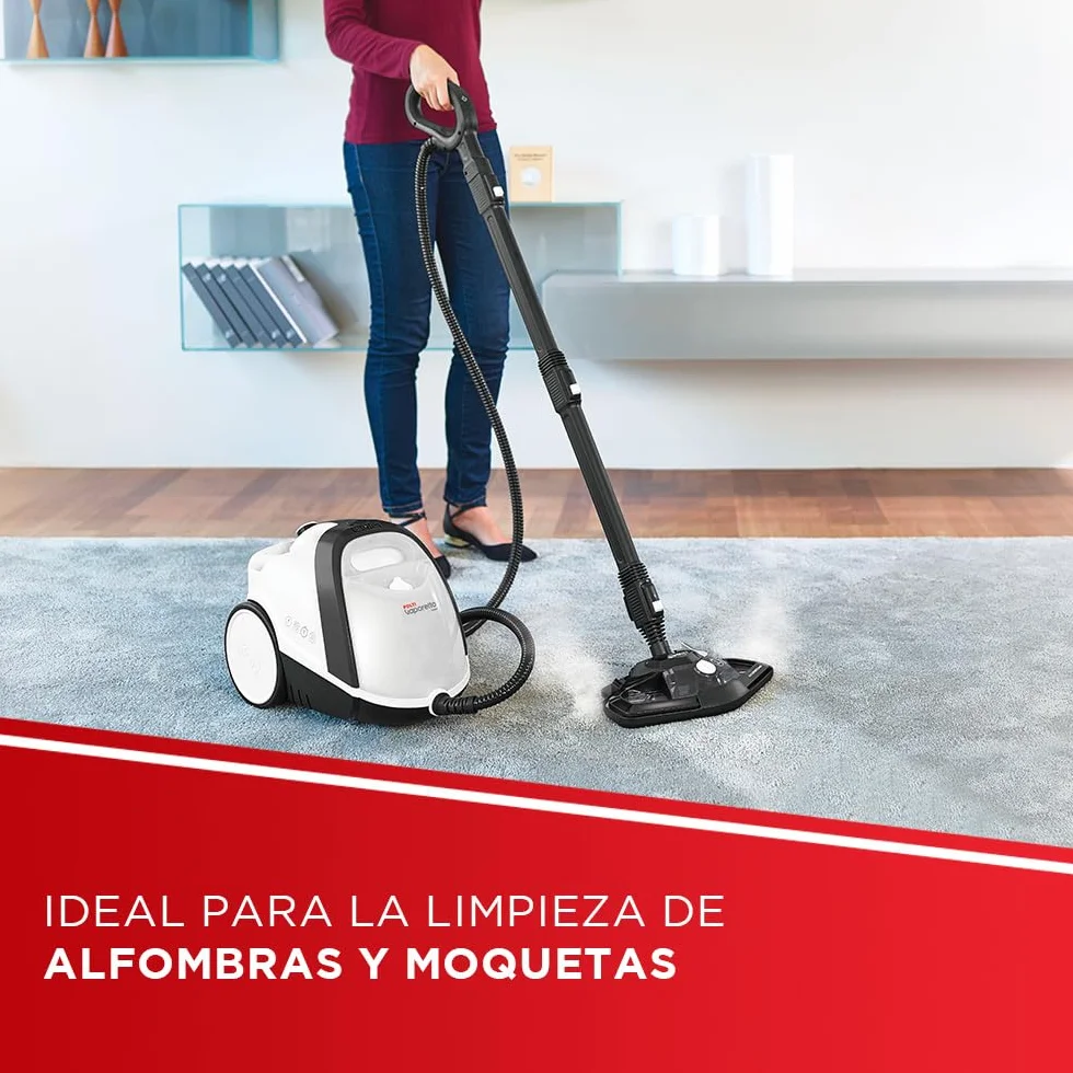 Polti Vaporetto Smart 120 Limpiador a Vapor 4 Bar 1500 W Depósito 2 L Calentamiento 2 Min 14 Accesorios Blanco/Negro