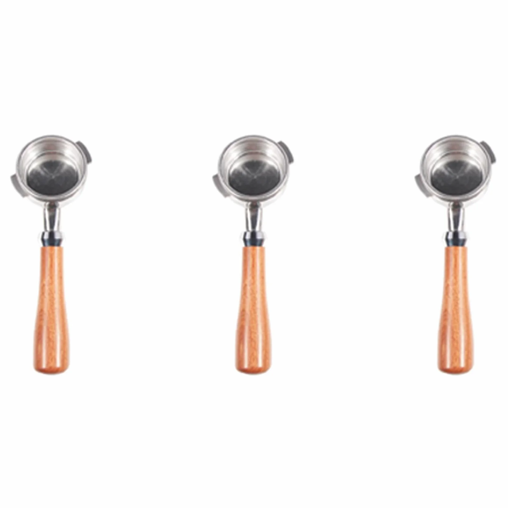 3X Cafetera de Acero Inoxidable de 58 mm Portafiltro Sin Fondo para Cafetera Accesorio Profesional