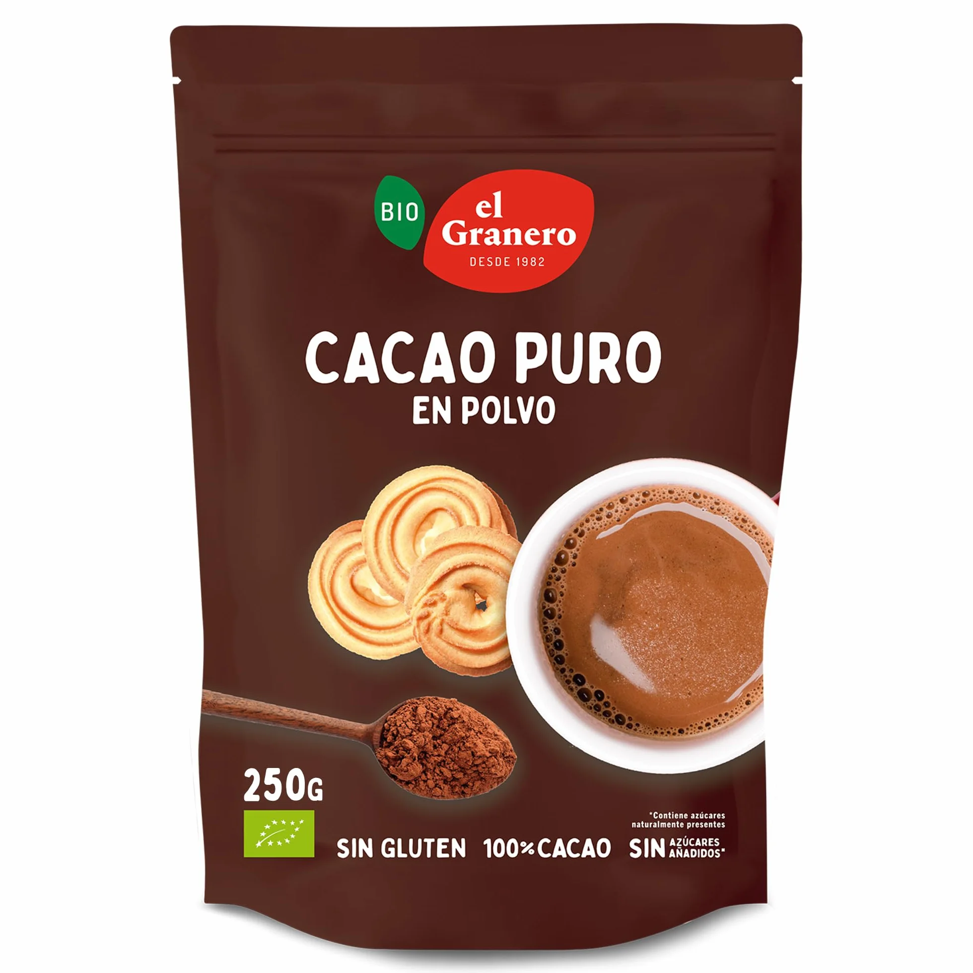 Cacao en Polvo BIO 250 g EL GRANERO INTEGRAL 100% Puro Sin Azúcar Añadido Apto Veganos
