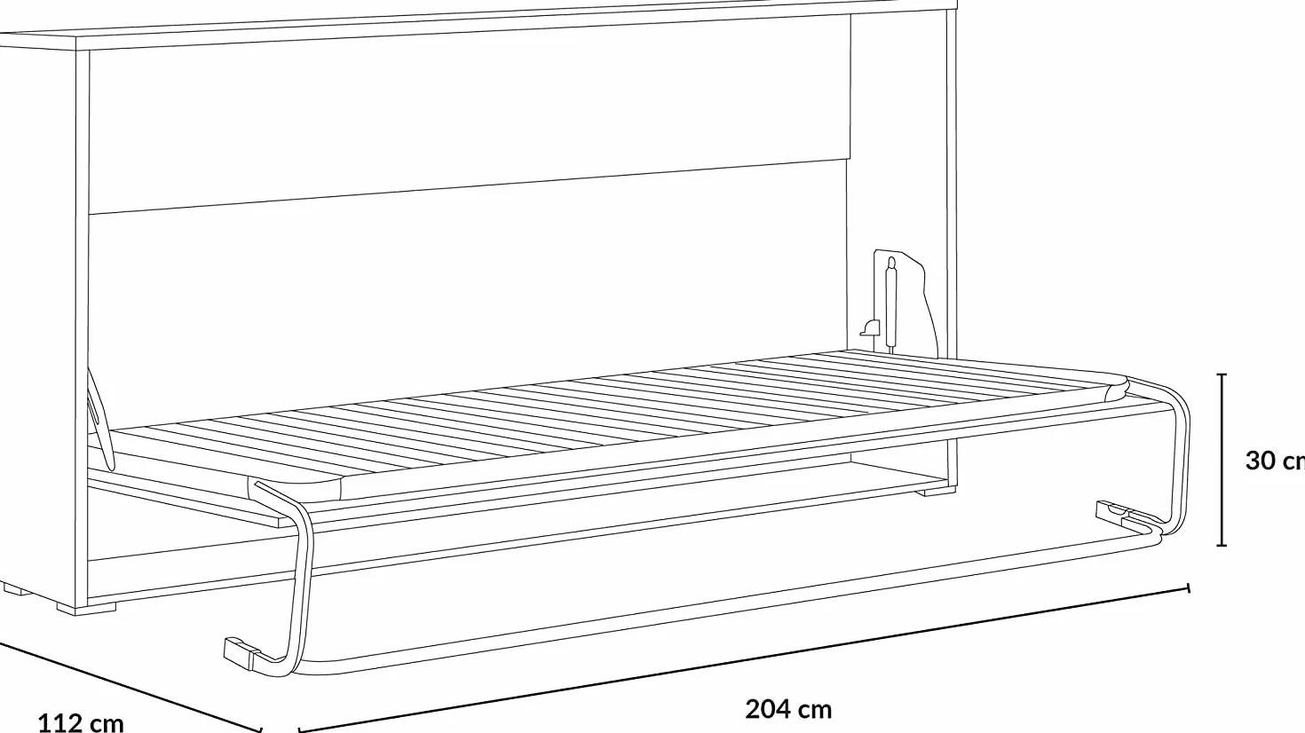 Cama Abatible Horizontal Plegable de Pared de 90x190 Color Blanco