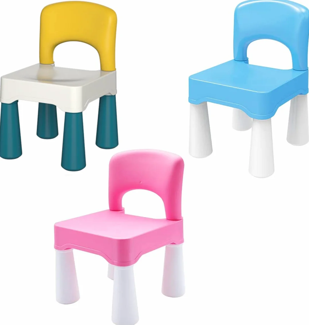 burgkidz Silla de Plástico Rosa para Niñas Pequeñas de 2 Años en Adelante, Desmontable y Ensamblable para Hogar y Jardín, Peso Máximo 100 Kg/220 LB