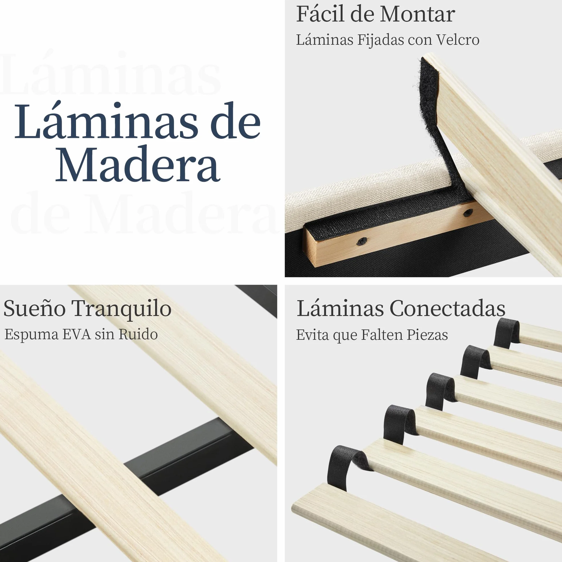 Cama tapizada 160 x 200 cm Cabecero a Rayas con Alas Láminas de Madera y Metal Beige