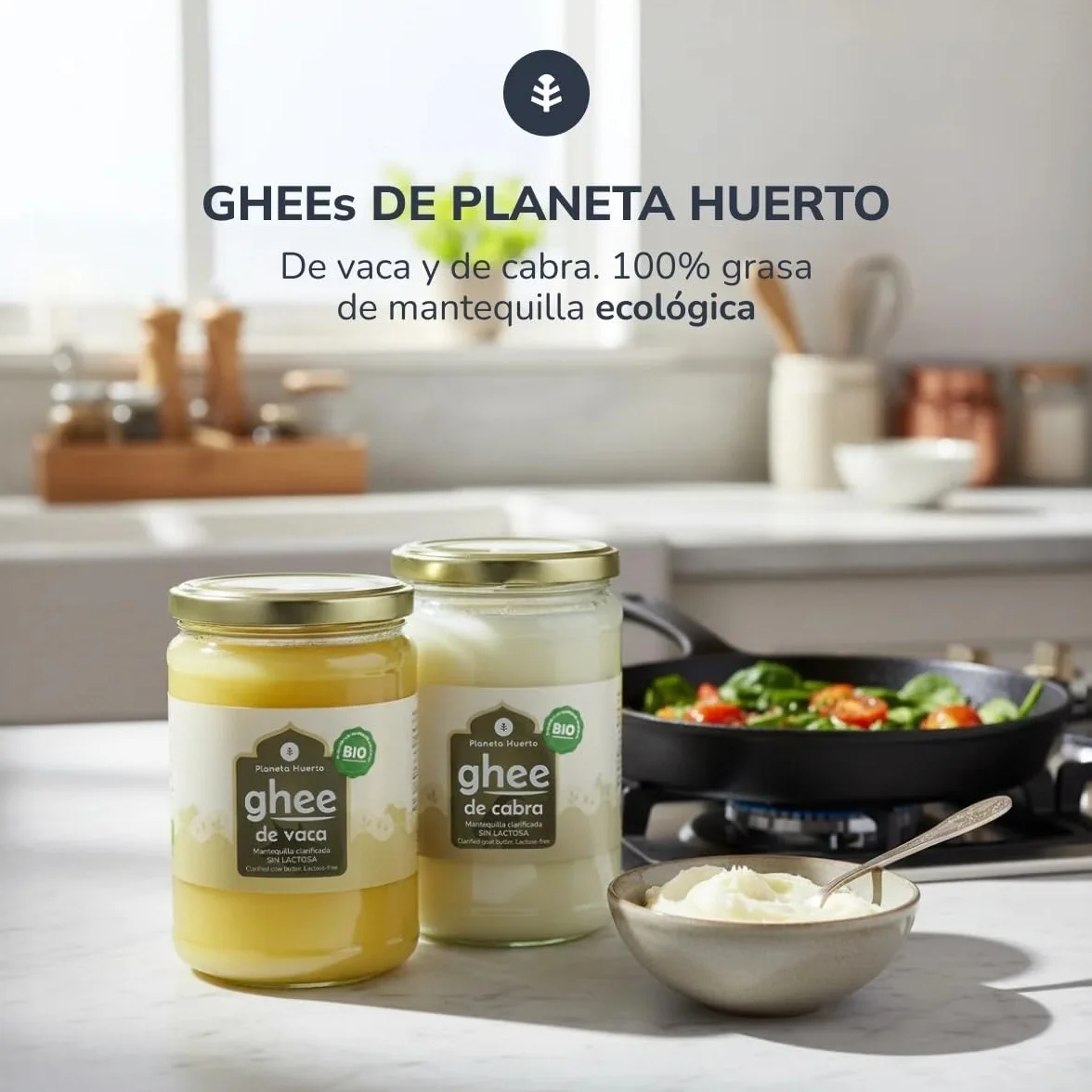Ghee mantequilla clarificada ecológica 500 g Apta para dietas keto y paleo Sin lactosa ni gluten
