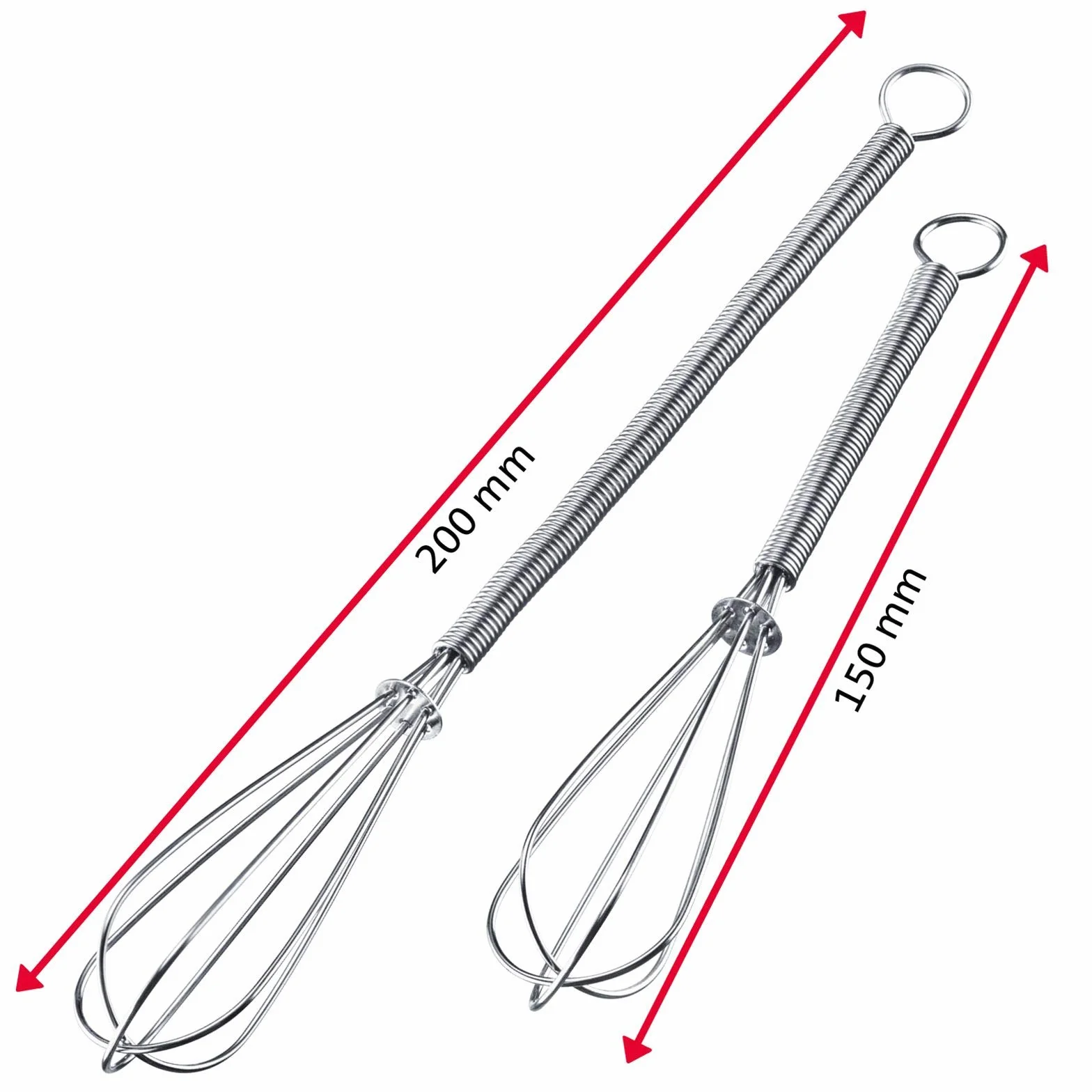 Westmark 2 Mini Varillas batidoras, Acero inoxidable 18/8, 15 y 20 cm de longitud, Plata, 12472270