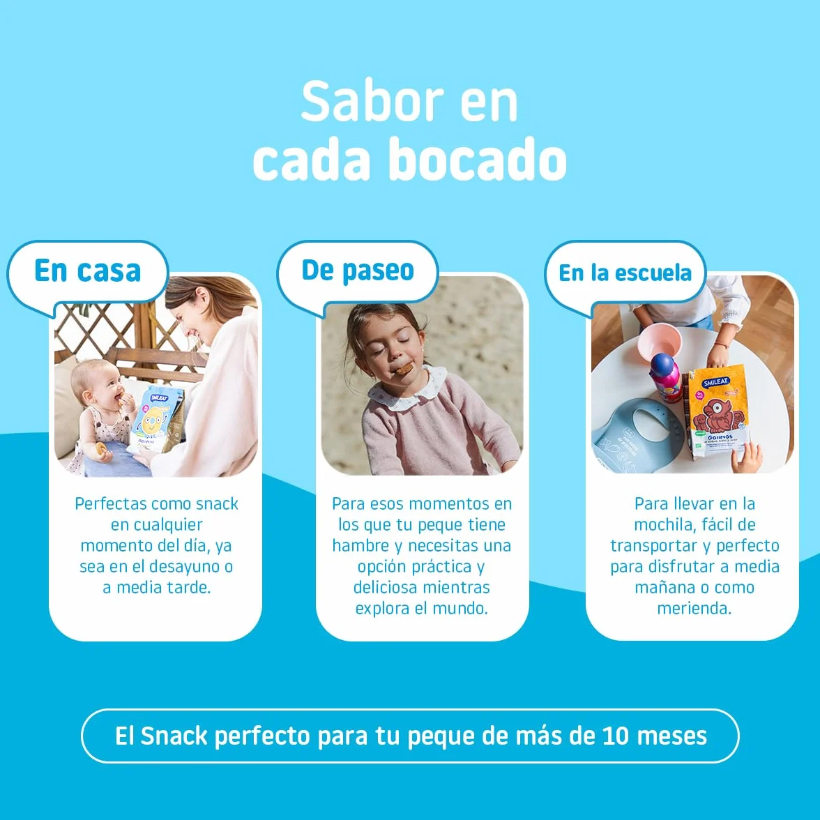 Smileat Galletas de Espelta y Fruta para Peques 10+ meses Sin Azúcar Añadido Aceite de Oliva Virgen Extra 220g