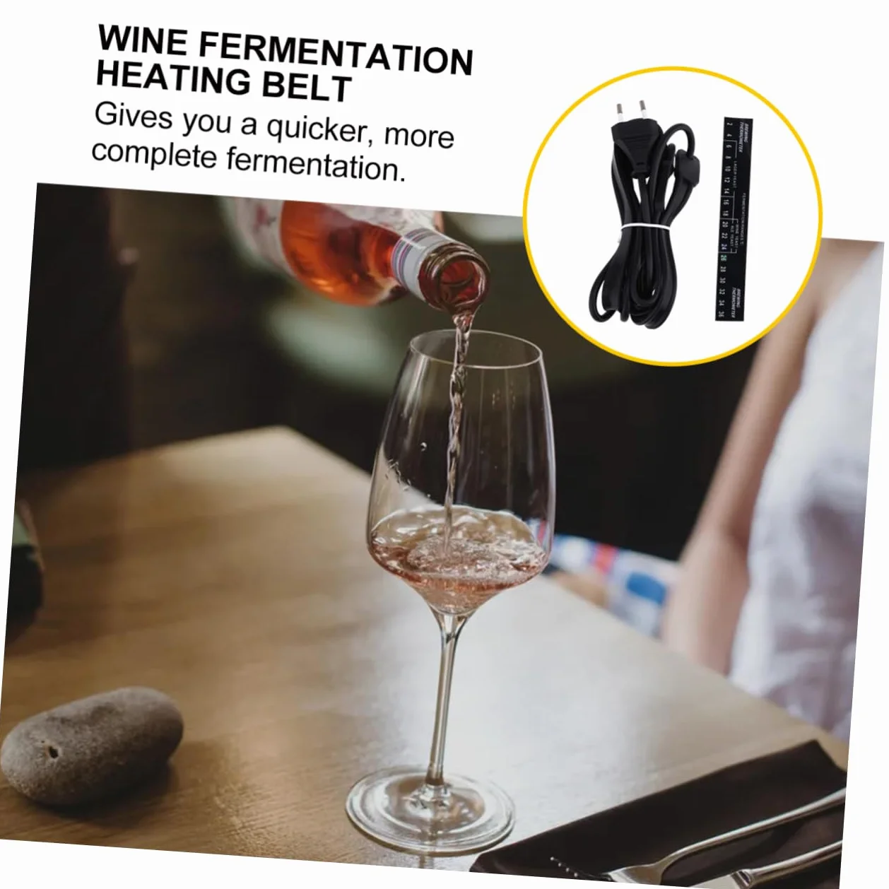 Ipetboom Cinturón Calefactor Duradero de Silicona Negro para Fermentación de Cerveza y Acelera la Fermentación Enchufe EU en Fermentadores y Levaduras