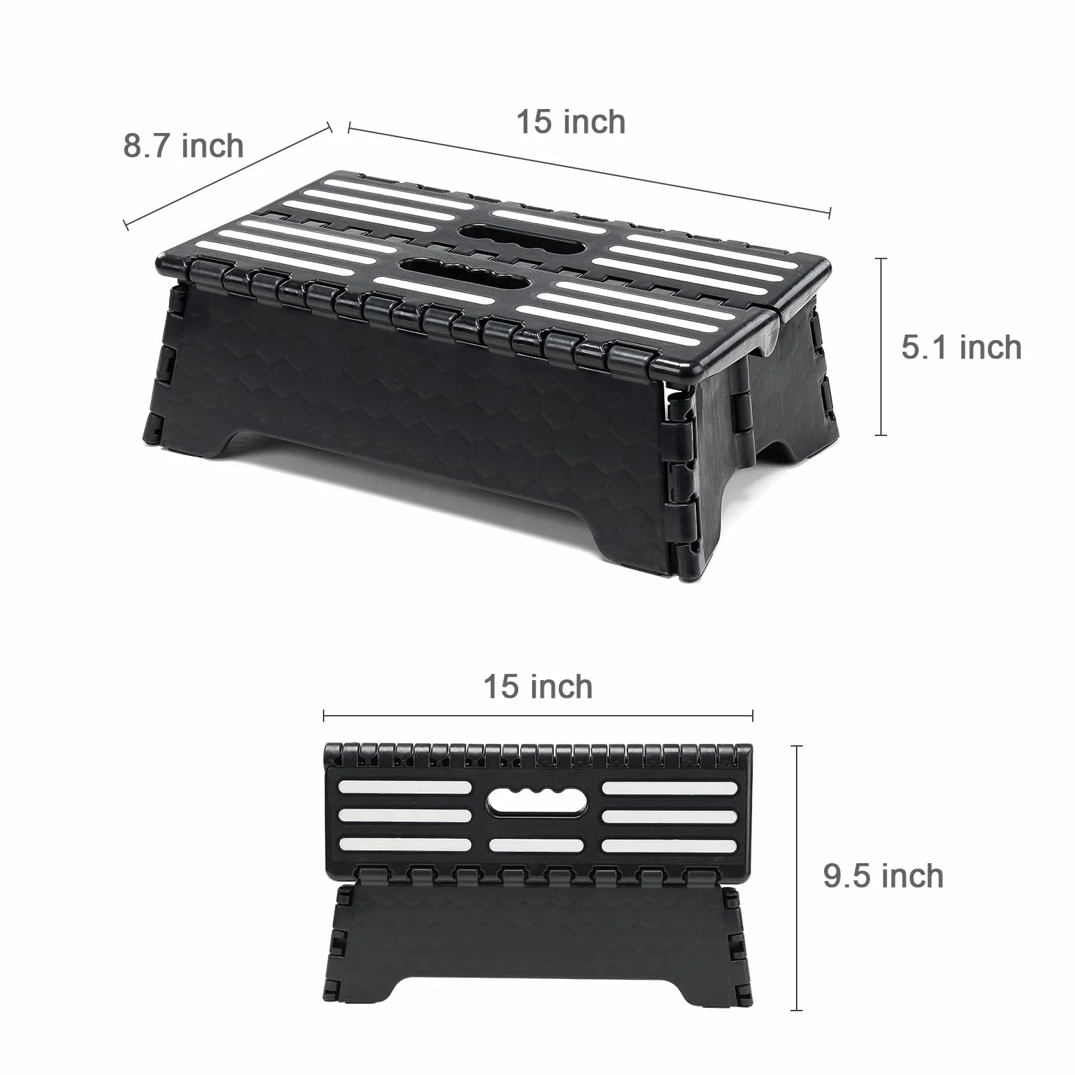 Pie plegable y portátil, 38 x 22 x 13 cm, taburete antideslizante para niños y adultos, ideal para cocina, baño, camping