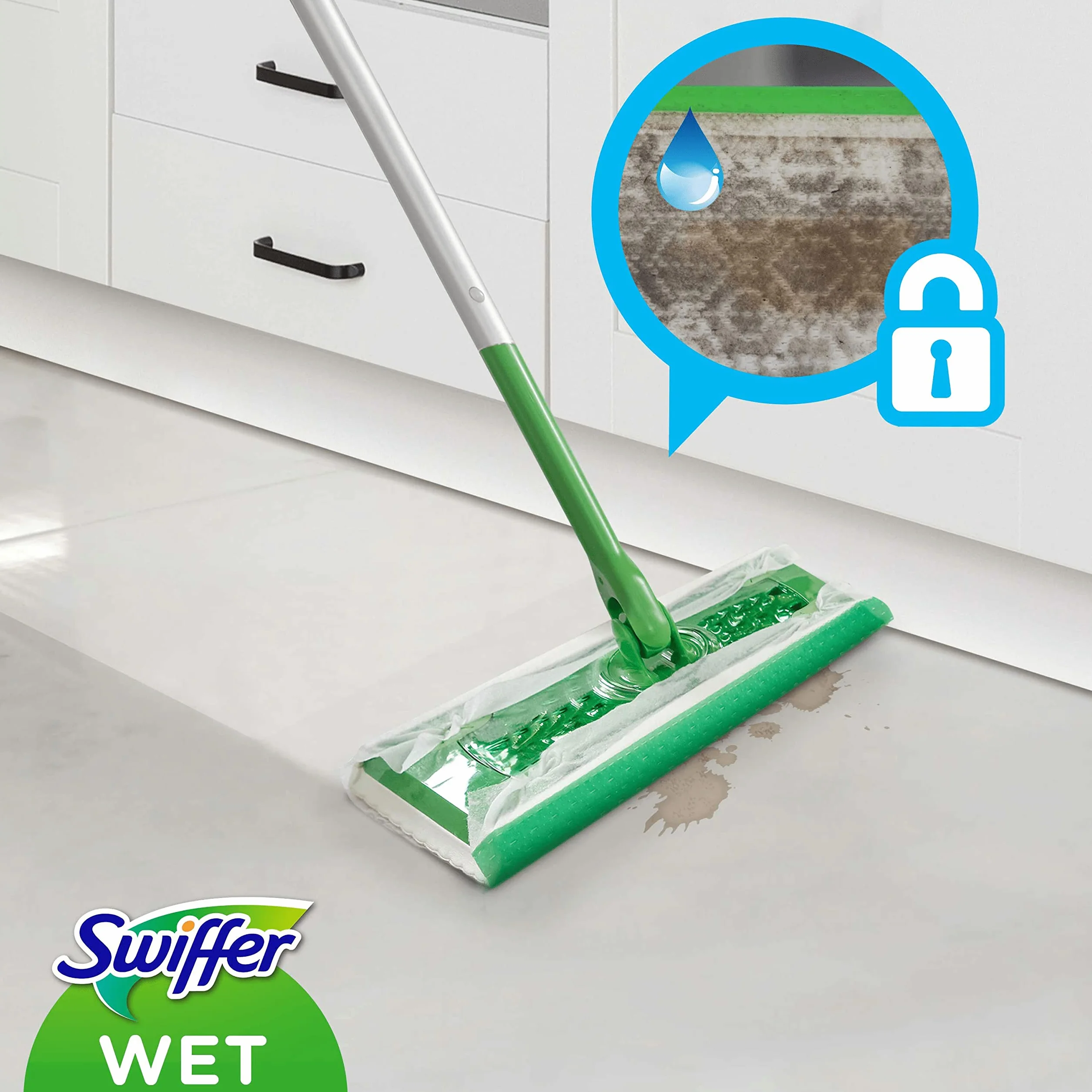 Swiffer Sweeper Kit Básico Con 1 Mopa, 8 Paños Secos Y 3 Húmedos Para Suelo