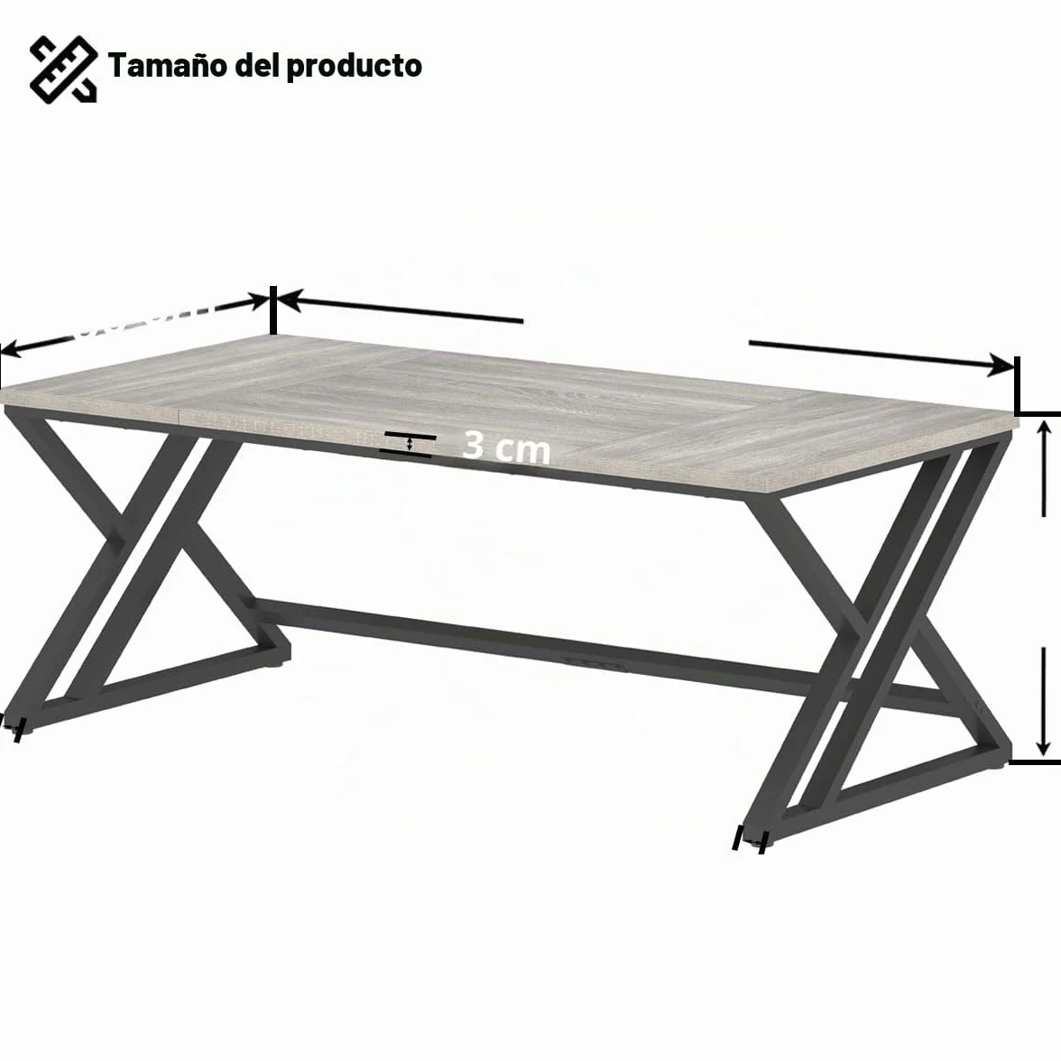 Escritorio de oficina 180 cm madera y metal moderno doble estación de trabajo industrial