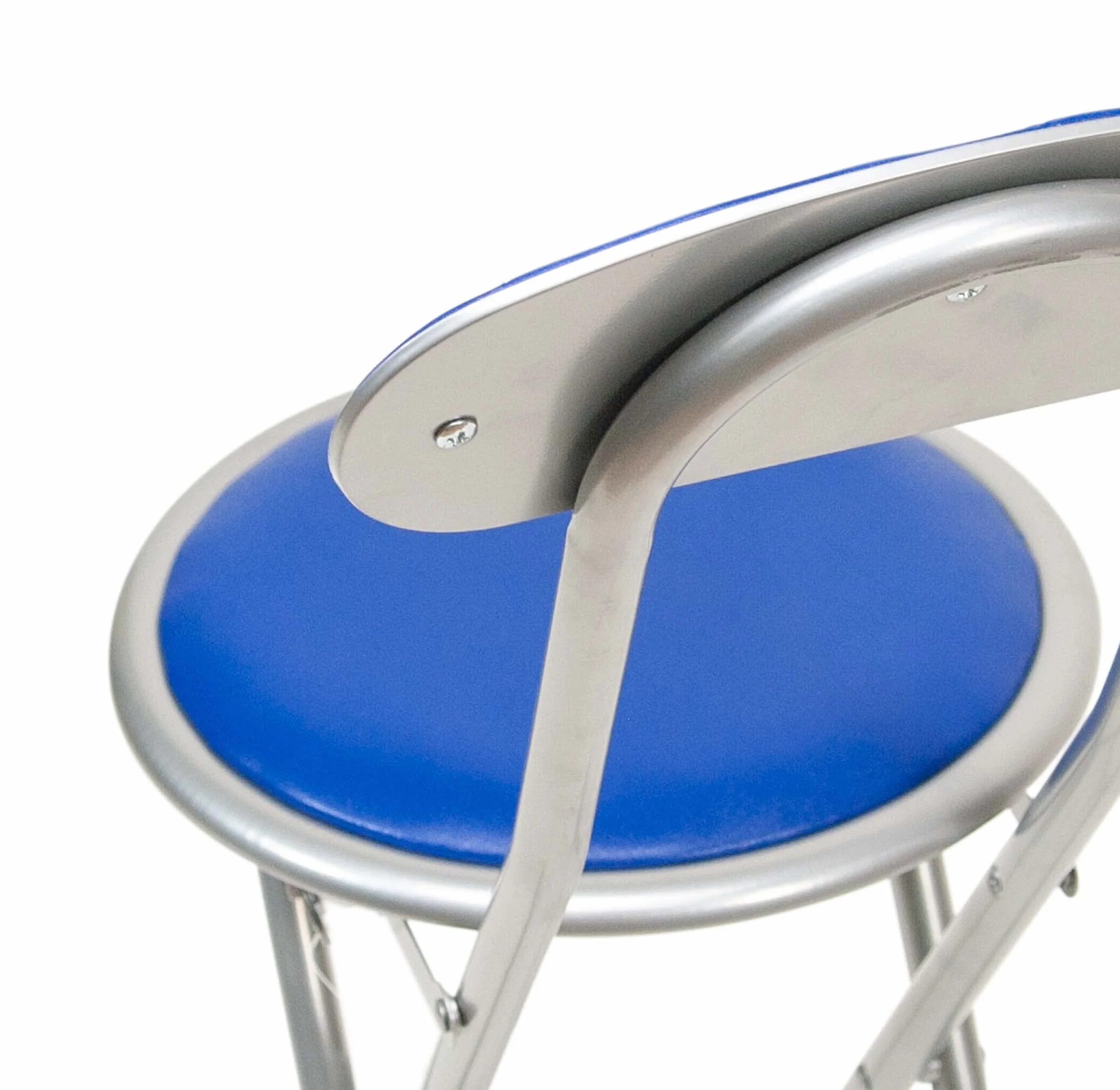 THE SECRET HOME - Pack de 1, 2, 4 y 6 Sillas Plegables de Cocina - Alto. 74 cm x Diámetro. Ø30 cm - Asiento Auxiliar para el Hogar (1, Azul, Al. 74 cm x D. Ø30 cm)