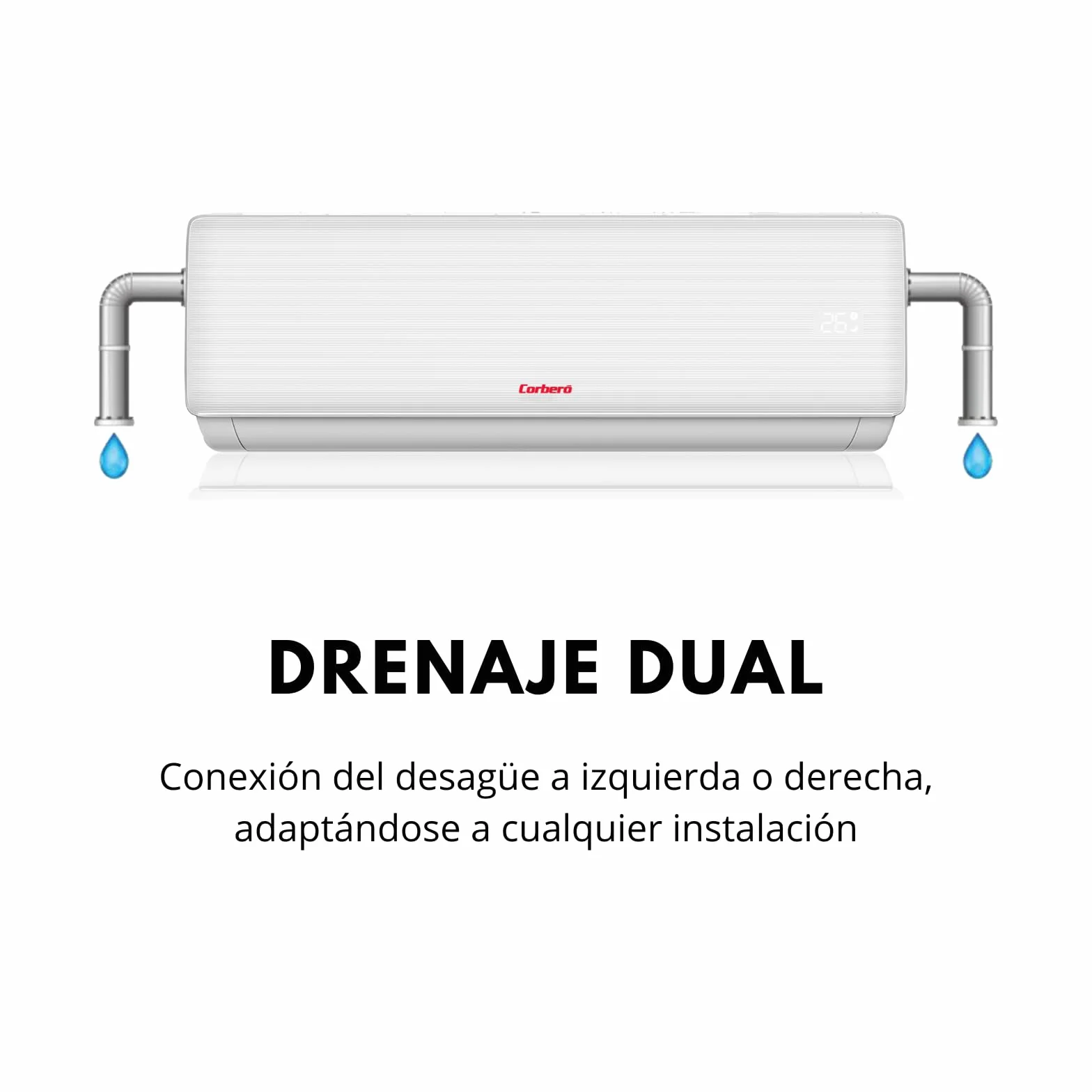 Corbero - Aire Acondicionado Split 9000BTU | CSP09GREGAL | Wifi | Inverter | Gas R32 | Eficiencia Energética A++/A+ | Bajo Consumo Energético | Control Remoto, Blanco
