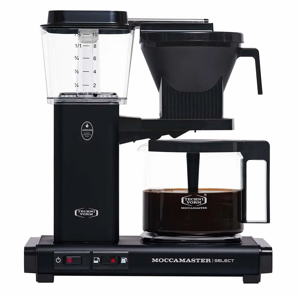 Moccamaster KBG Select, Cafetera de filtro, Jarra de vidrio, Matt Black, 1.25L