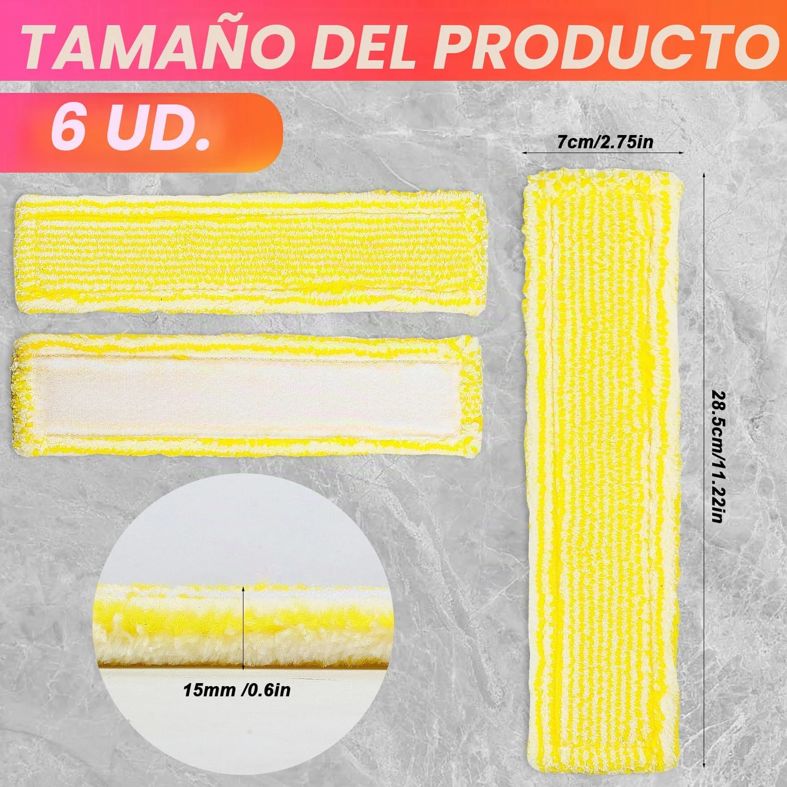 6 Pcs Almohadillas de Limpieza Compatibles con Kärcher Cabezales para Limpiacristales Kärcher, Almohadillas de Microfibra para Karcher WV2 WV5 WV6 Plus Premium Aspiradora de Ventanas