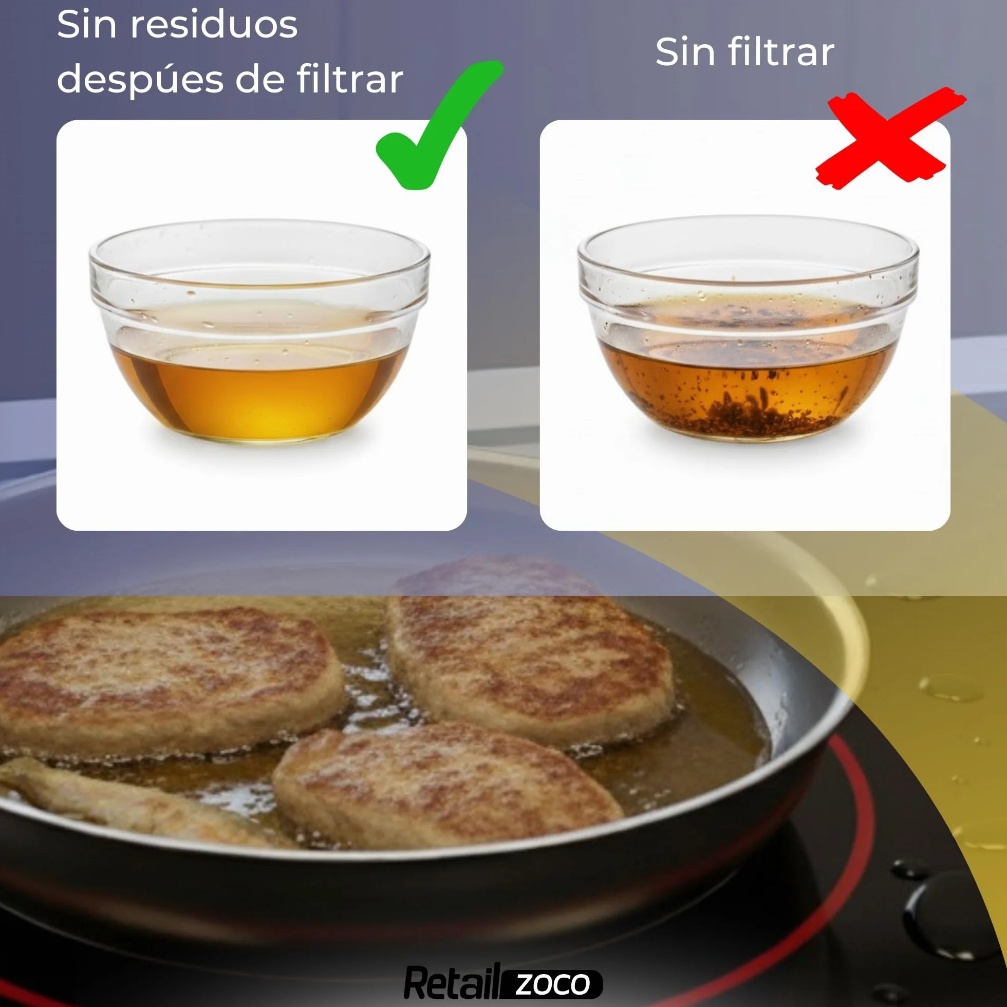Aceitera de Acero Inoxidable 550 ml con Filtro Metálico, 2 uds para Aceite Usado