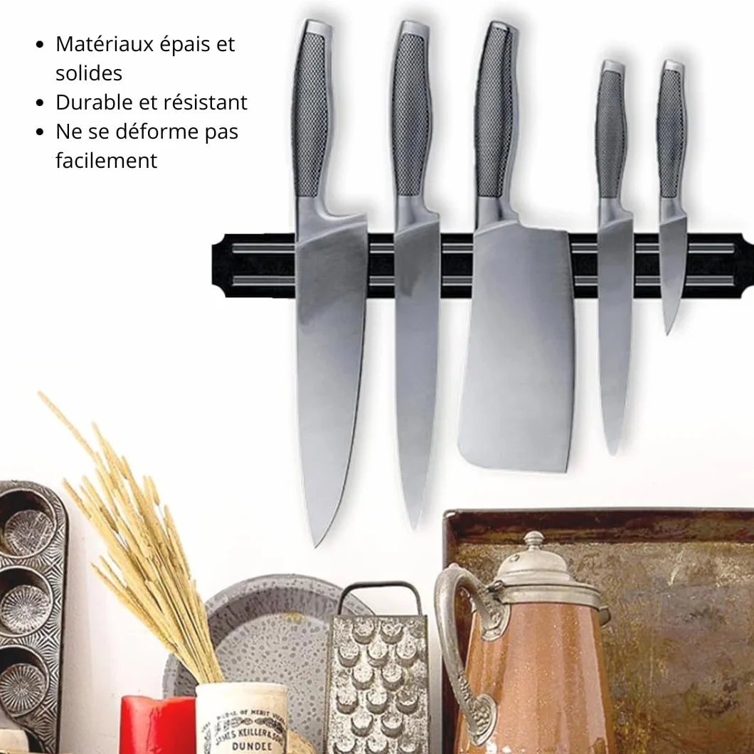 Portacuchillos magnético 33 cm Soporte pared metálico cuchillos utensilios almacenamiento ahorra espacio cocina garaje