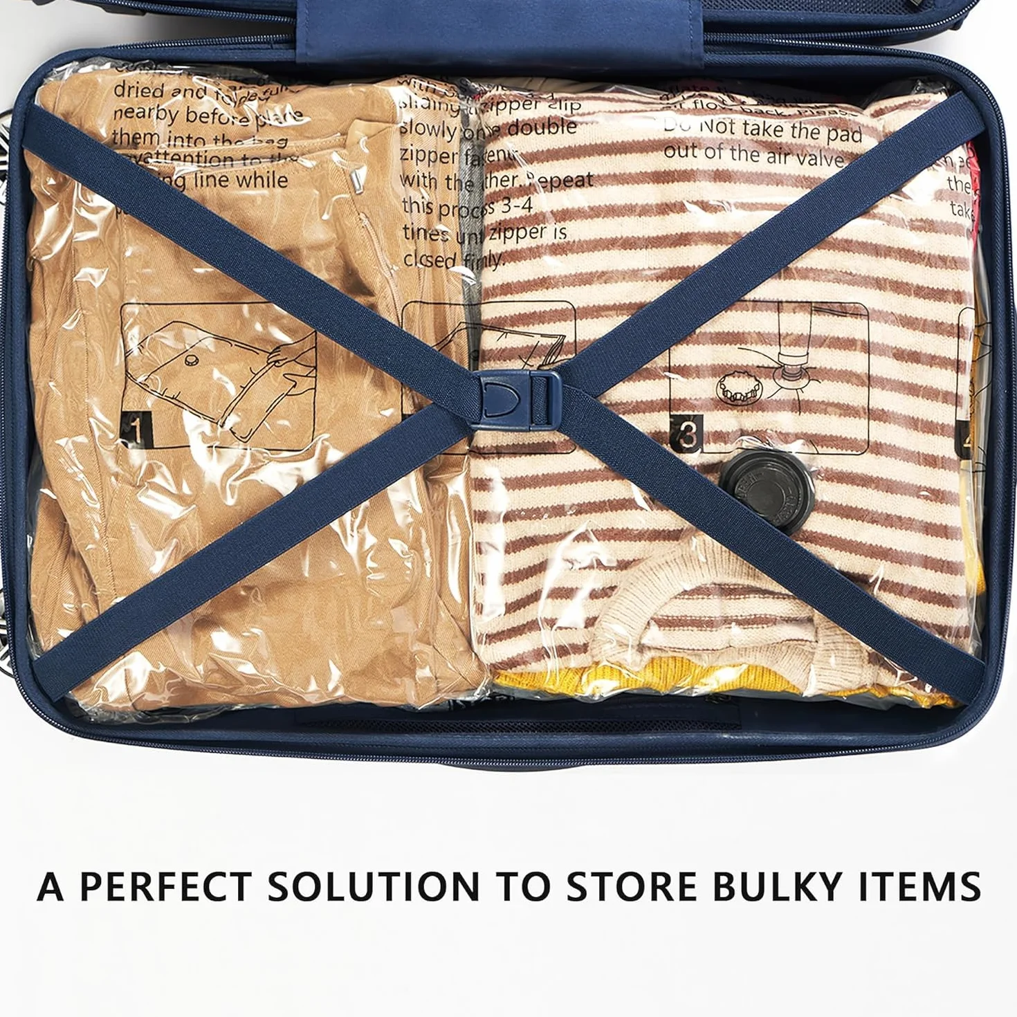 SUOCO Bolsas al Vacío Ropa, Juego de 8 Bolsas con Bomba Eléctrica, Almacenaje al Vacío para Viaje y Hogar