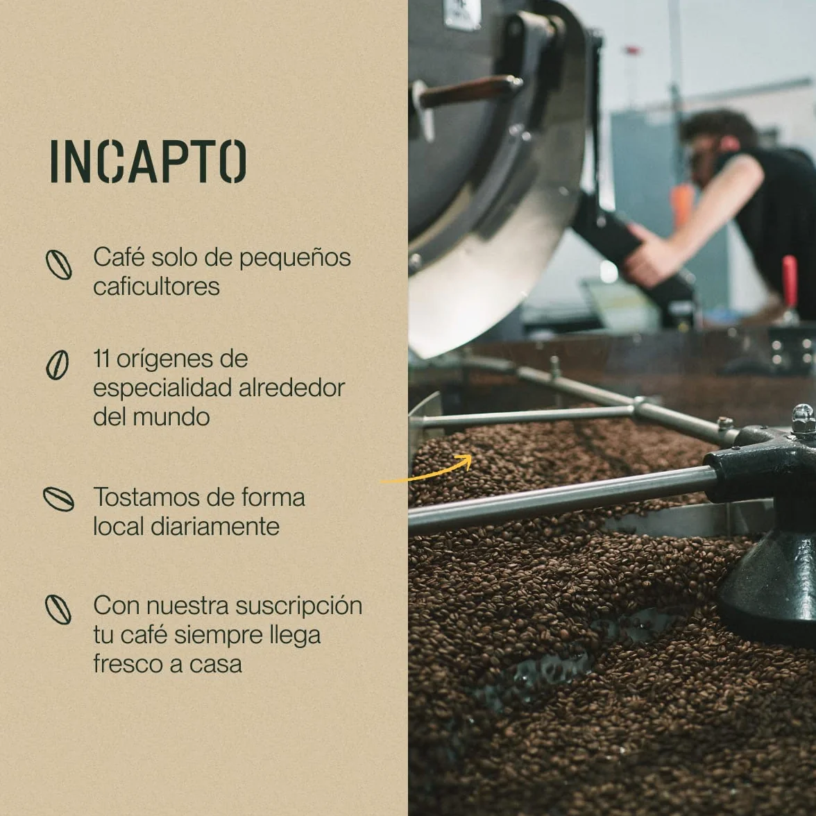 Incapto Café en Grano de Especialidad 1kg Brasil 100% Arábica Specialty Coffee 84 puntos SCA Tueste Natural Artesanal