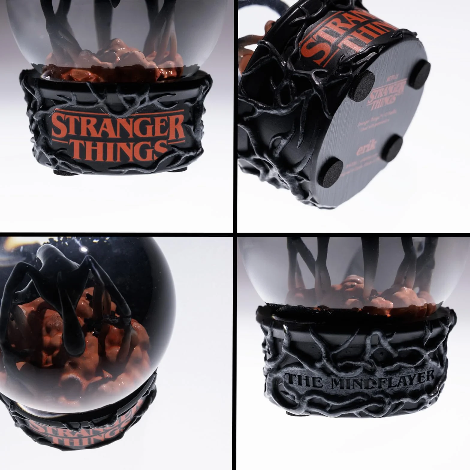 Stranger Things Figura Demogorgon Bola de Nieve 8x10 cm Resina Halloween Navidad