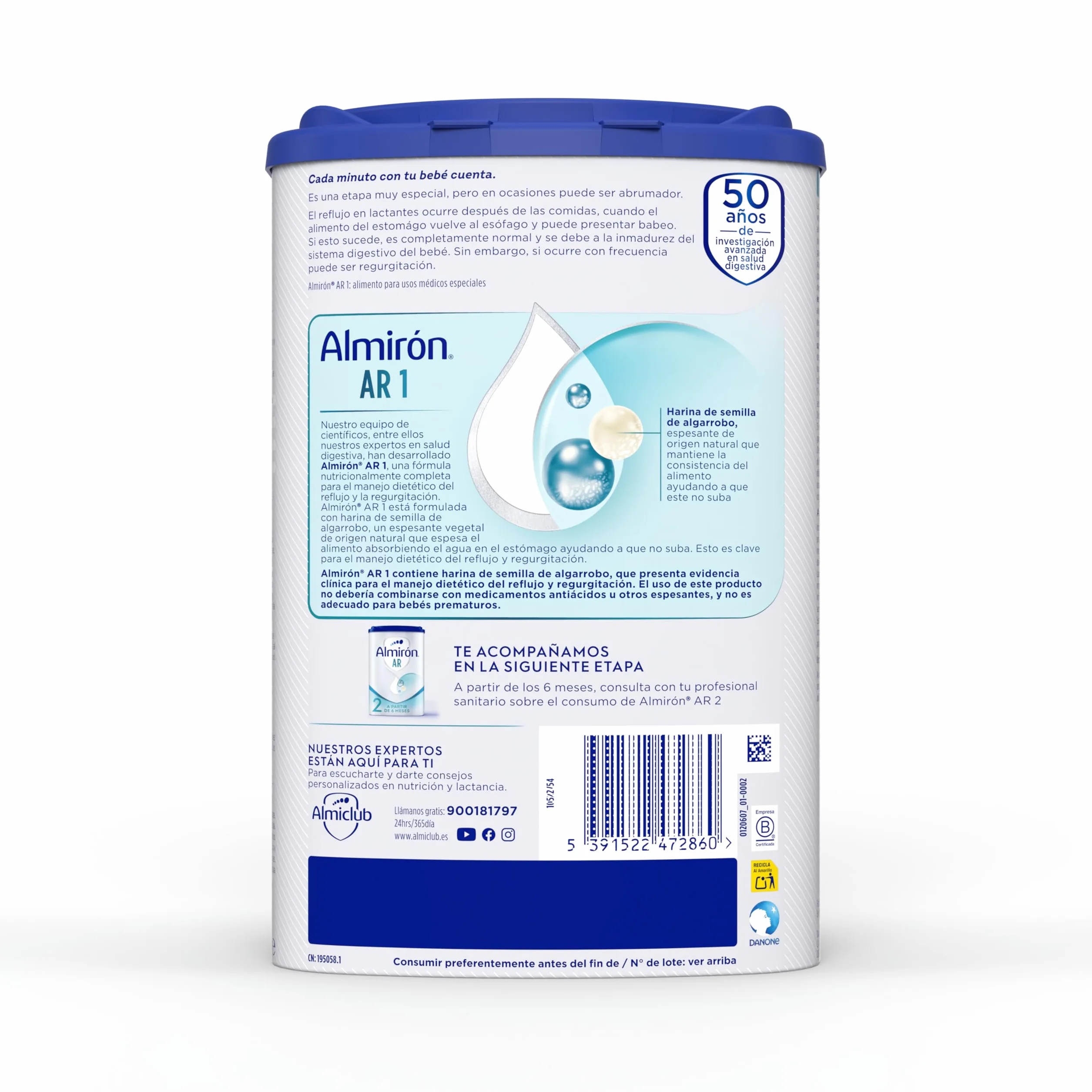 Almirón Advance AR1 Leche de Fórmula para Bebé Anti Regurgitación 800g