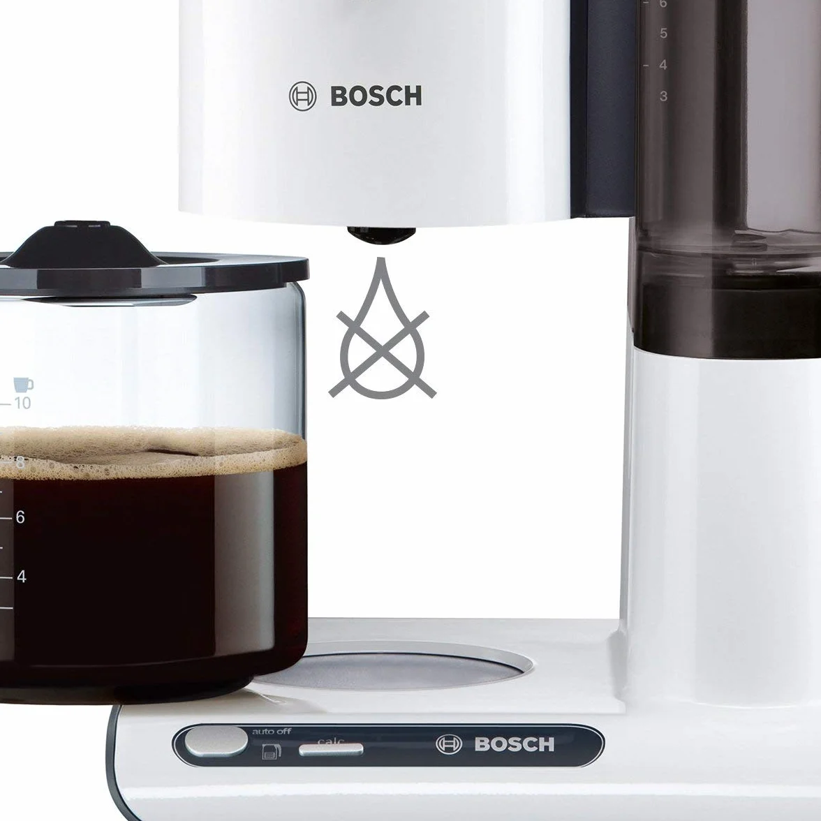 Bosch TKA8011 Cafetera de Goteo, 1.160 W, Capacidad para 10/15 Tazas, Color Blanco