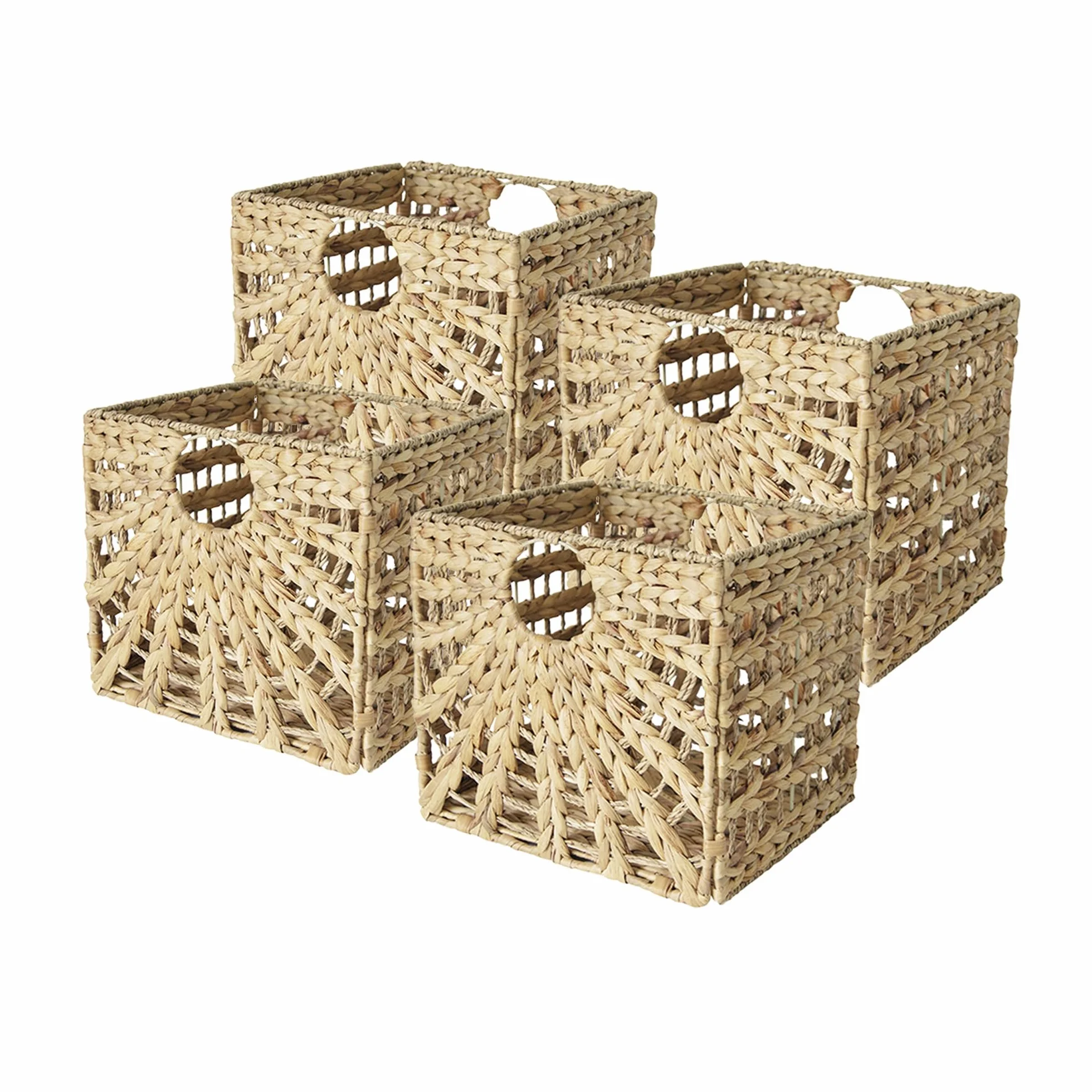 Box and beyond – Cestas de almacenamiento plegable de junco de mar – 31 x 31 x 31 cm – Organizadores naturales y versátiles para casa (4)