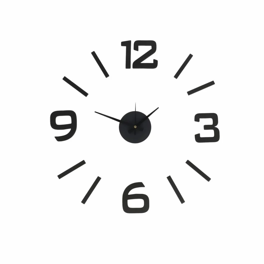Vococal Reloj de pared números adhesivos negro DIY
